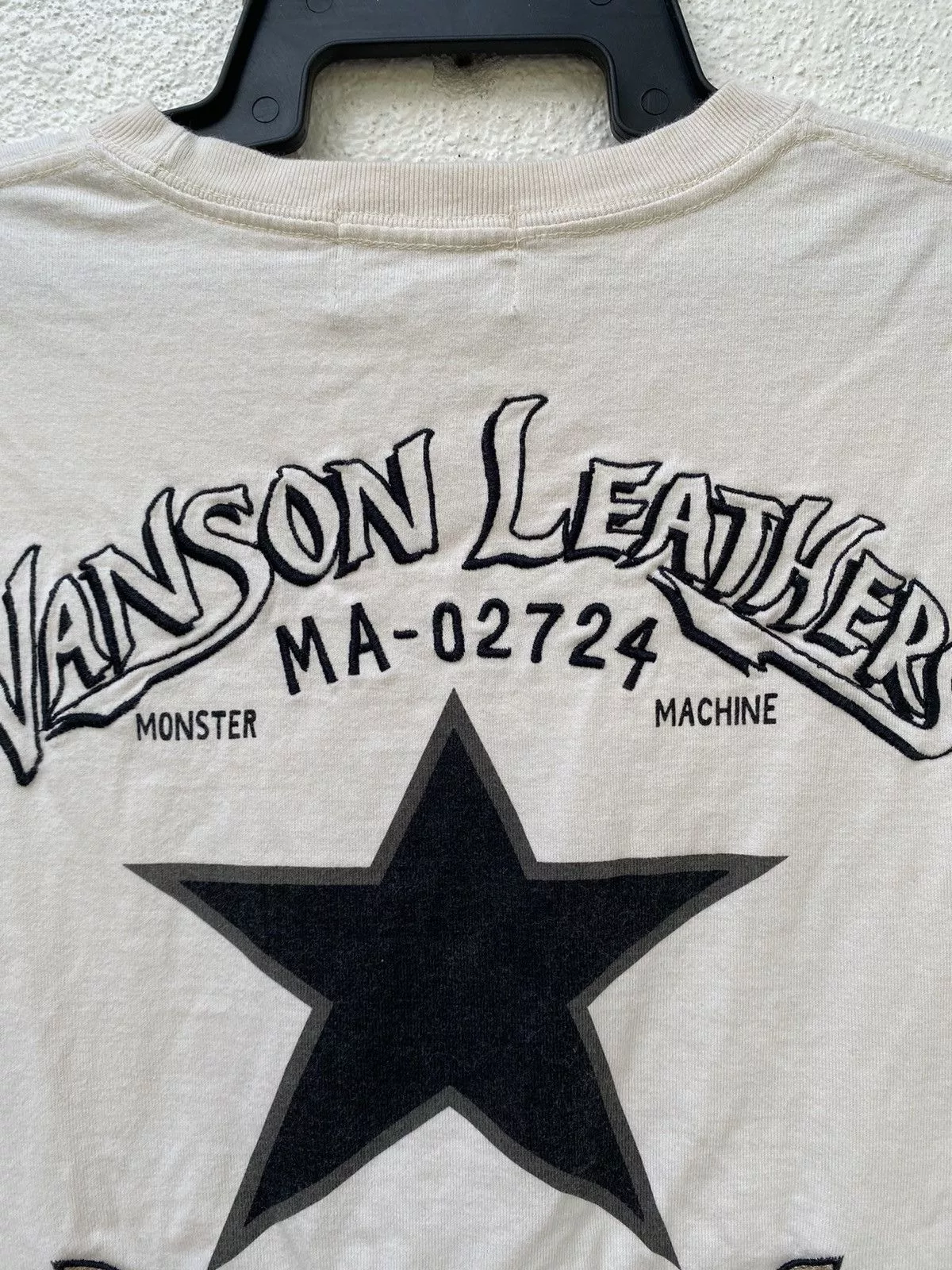Vanson Leathers Short Sleeve T Shirts Vanson Leathers Vanson Leather Patch & Embroidery Big Logo Very Versatile White Vintage