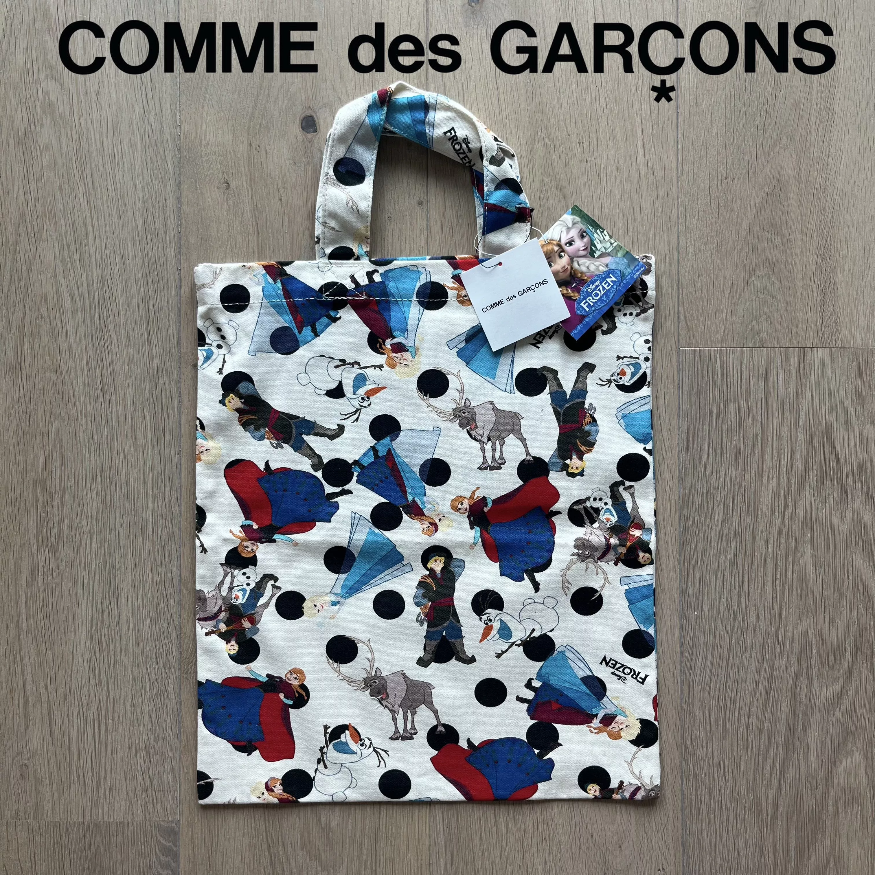Comme des Garcons Bags Luggage Comme des Garcons × Disney Frozen Tote Bag Polka Dot White