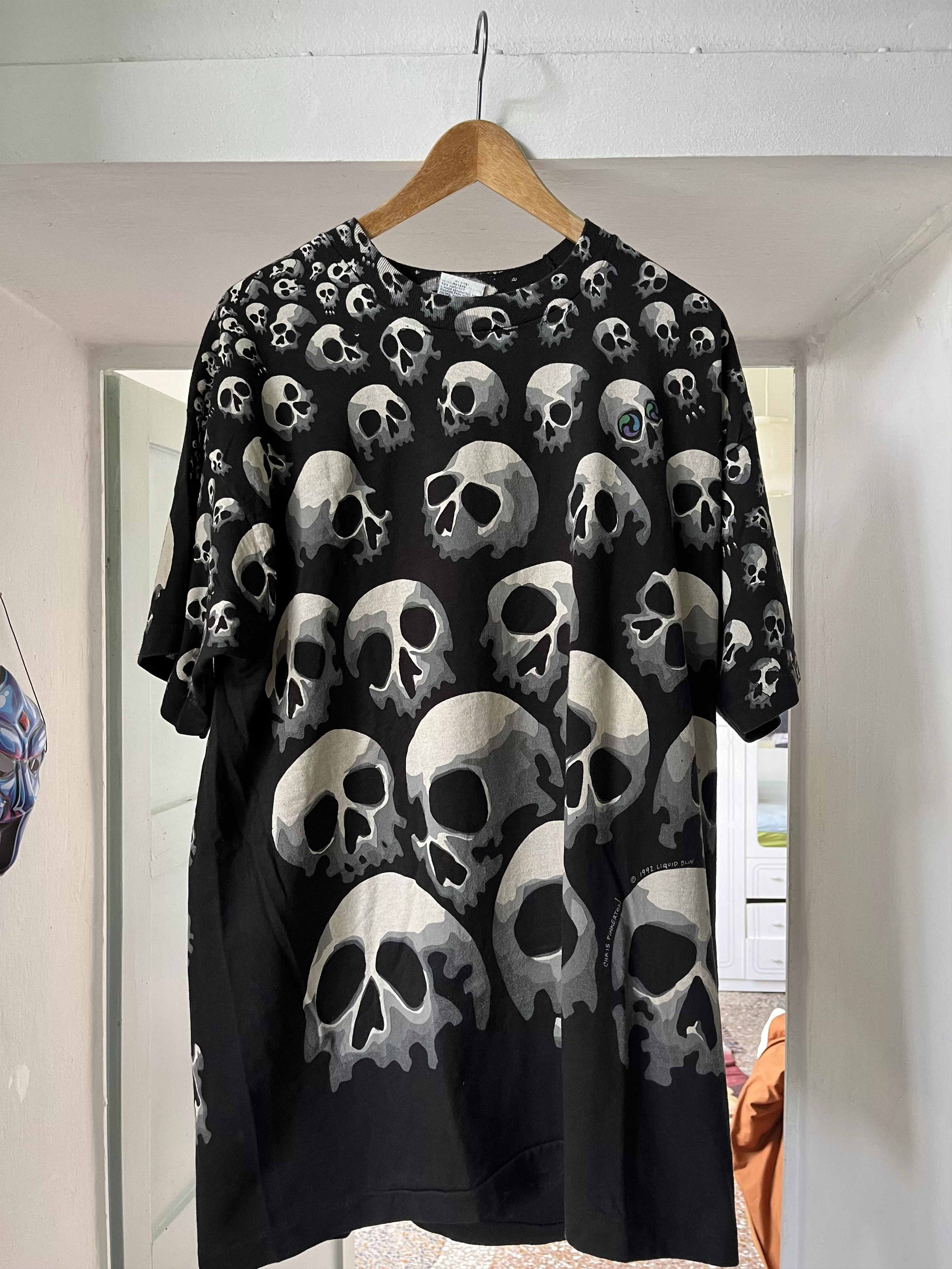 Liquid Blue Short Sleeve T Shirts Liquid blue skull t-shirt Black