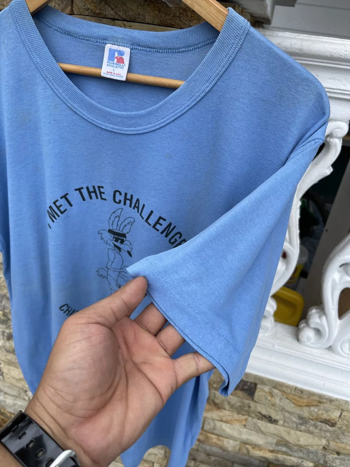 Russell Athletic Short Sleeve T Shirts Russell Athletic × Vintage Last Drop🔥Rare🔥Vintage 90s RUSSELL ATHLETIC T Shirt Blue
