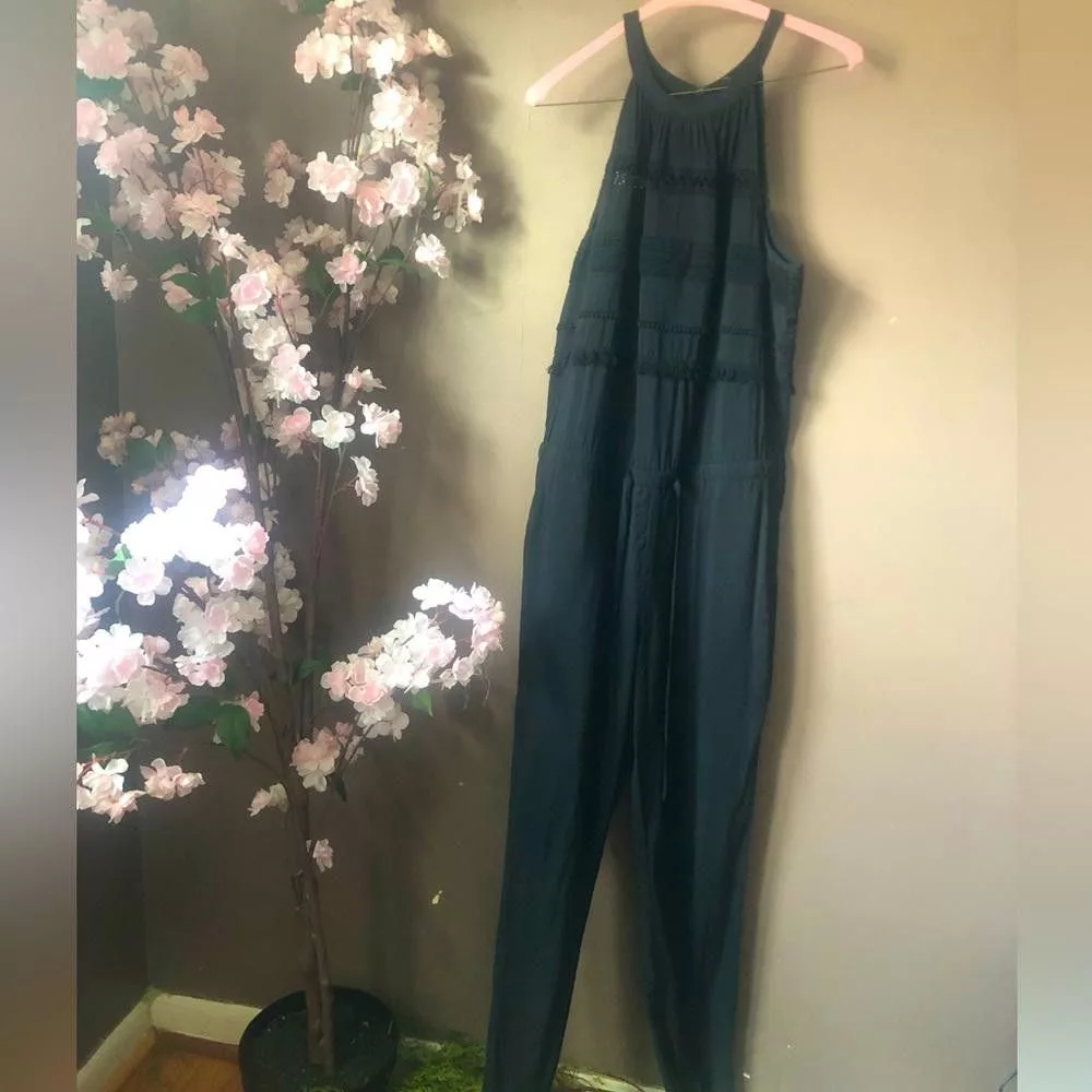 Designer Jumpsuits Designer Elegant romper jumper elastic belt loose straight leg Black