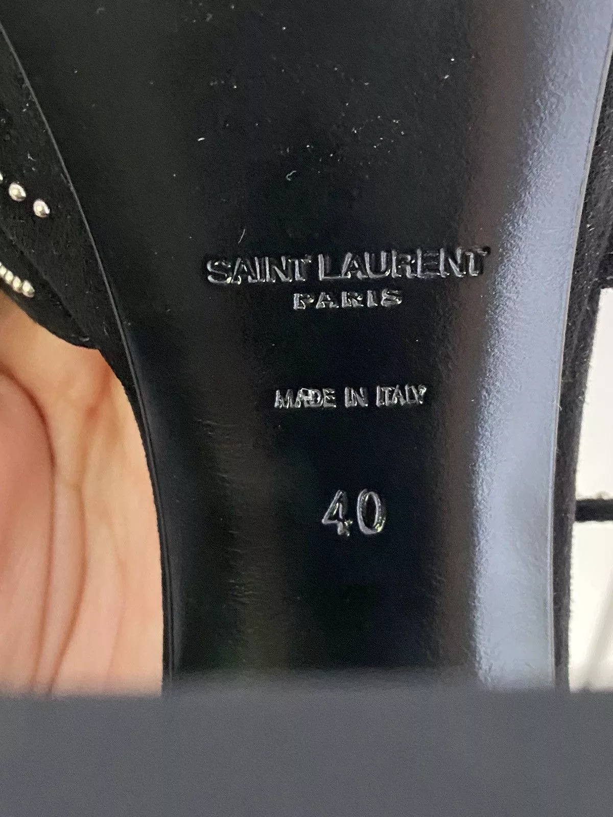 Saint Laurent Paris Platforms Saint Laurent Paris Saint Laurent Suede Studded Candy 80 Platform Sandals Black Luxury