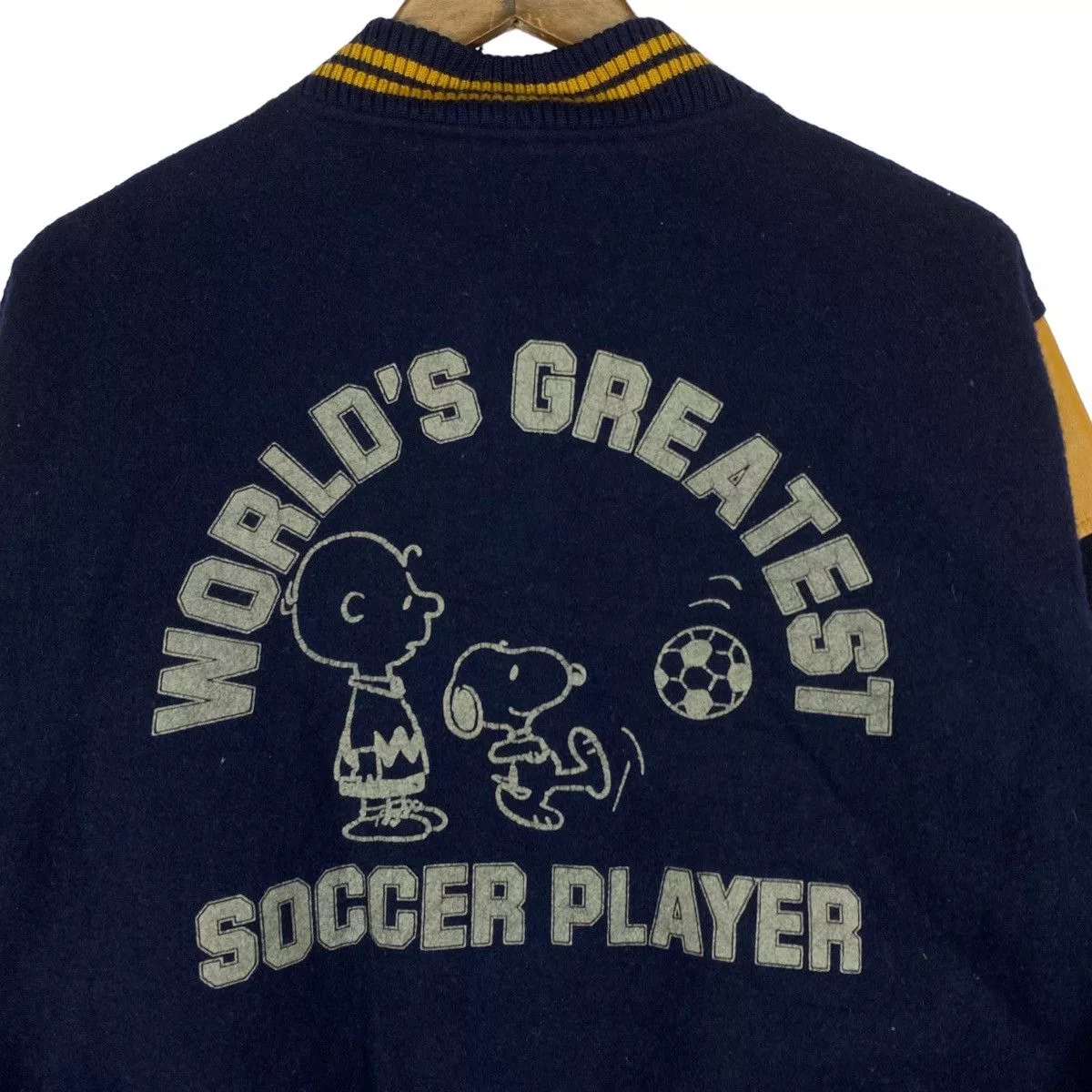 Peanuts Bombers Peanuts × Vintage Vintage Peanuts Snoopy Varsity Jacket White