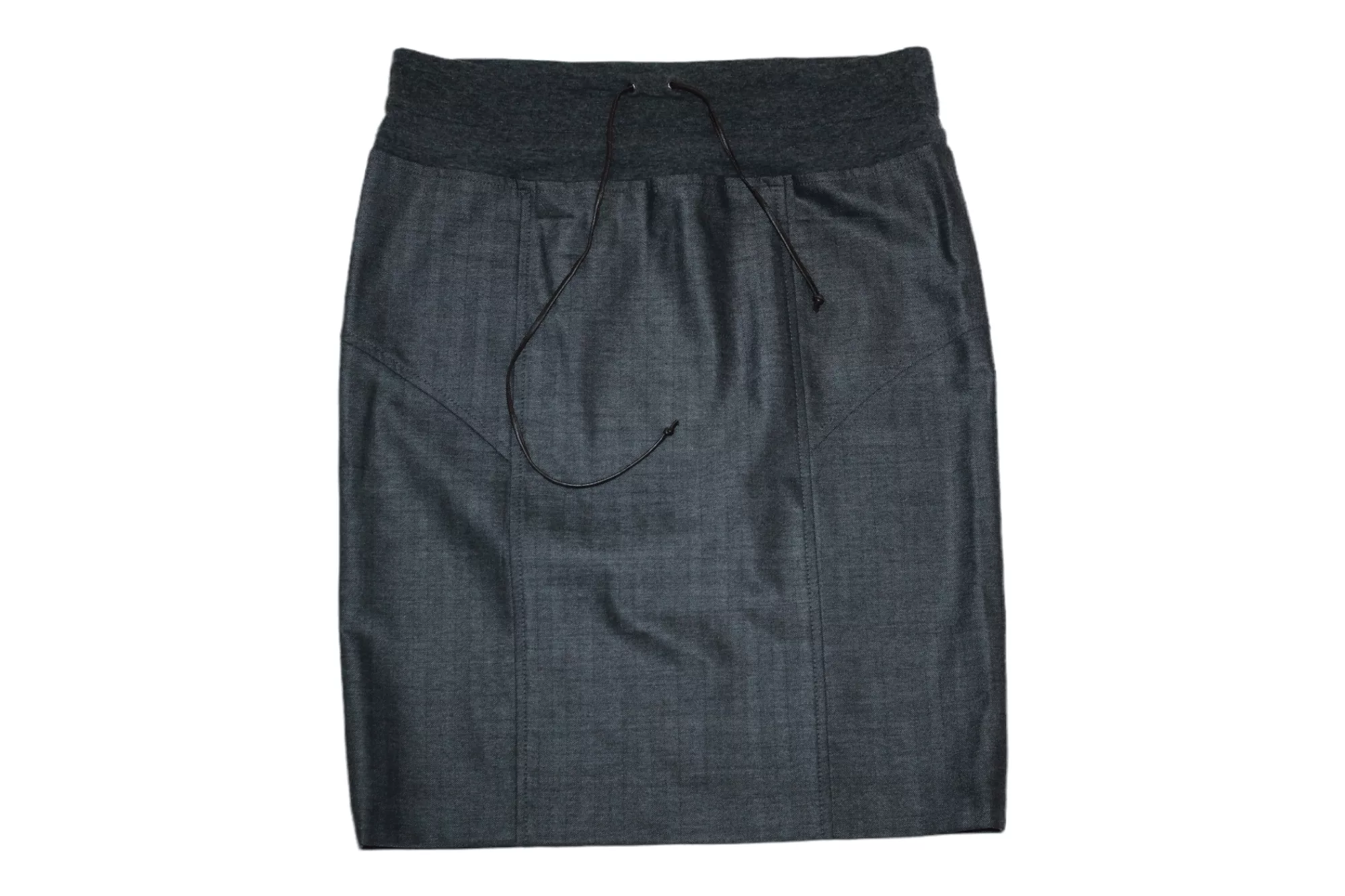Brunello Cucinelli Mini Skirts Gunex by Brunello Cucinelli Herringbone Wool Skirt Gray Vintage