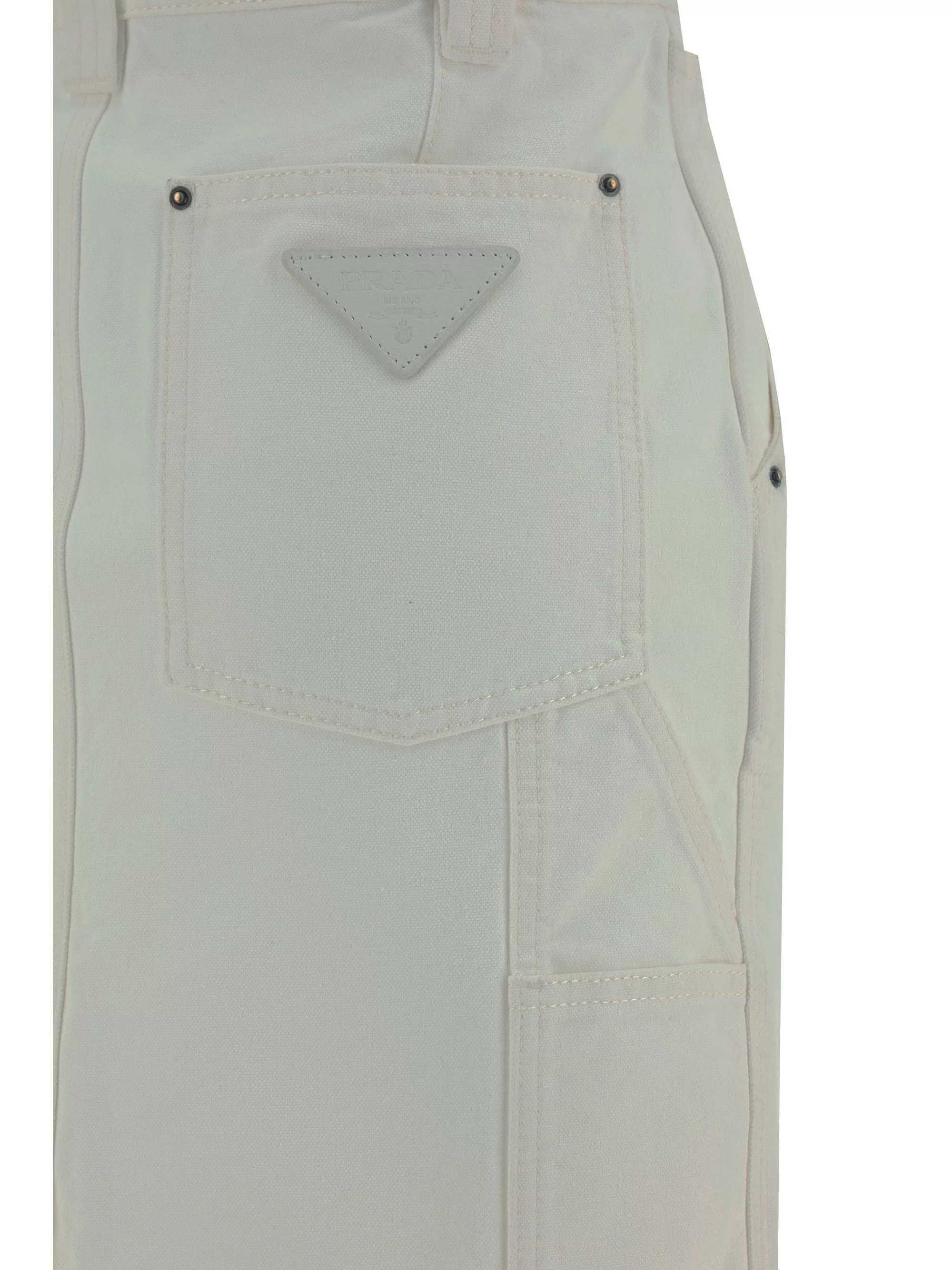 Prada Midi Skirts Prada Denim Skirt White