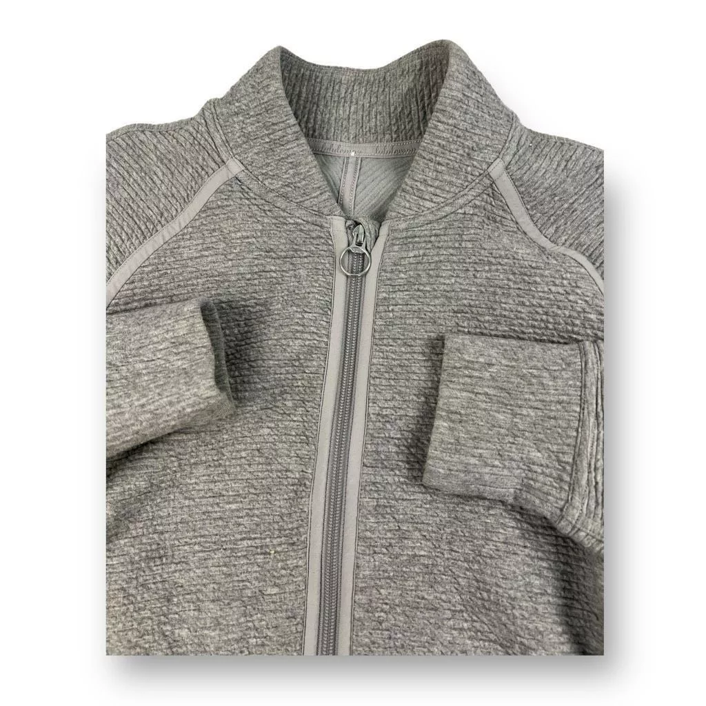 Lululemon Jackets Lululemon On Repeat Ribbed Bomber Full Zip Jacket Size 8 Gray