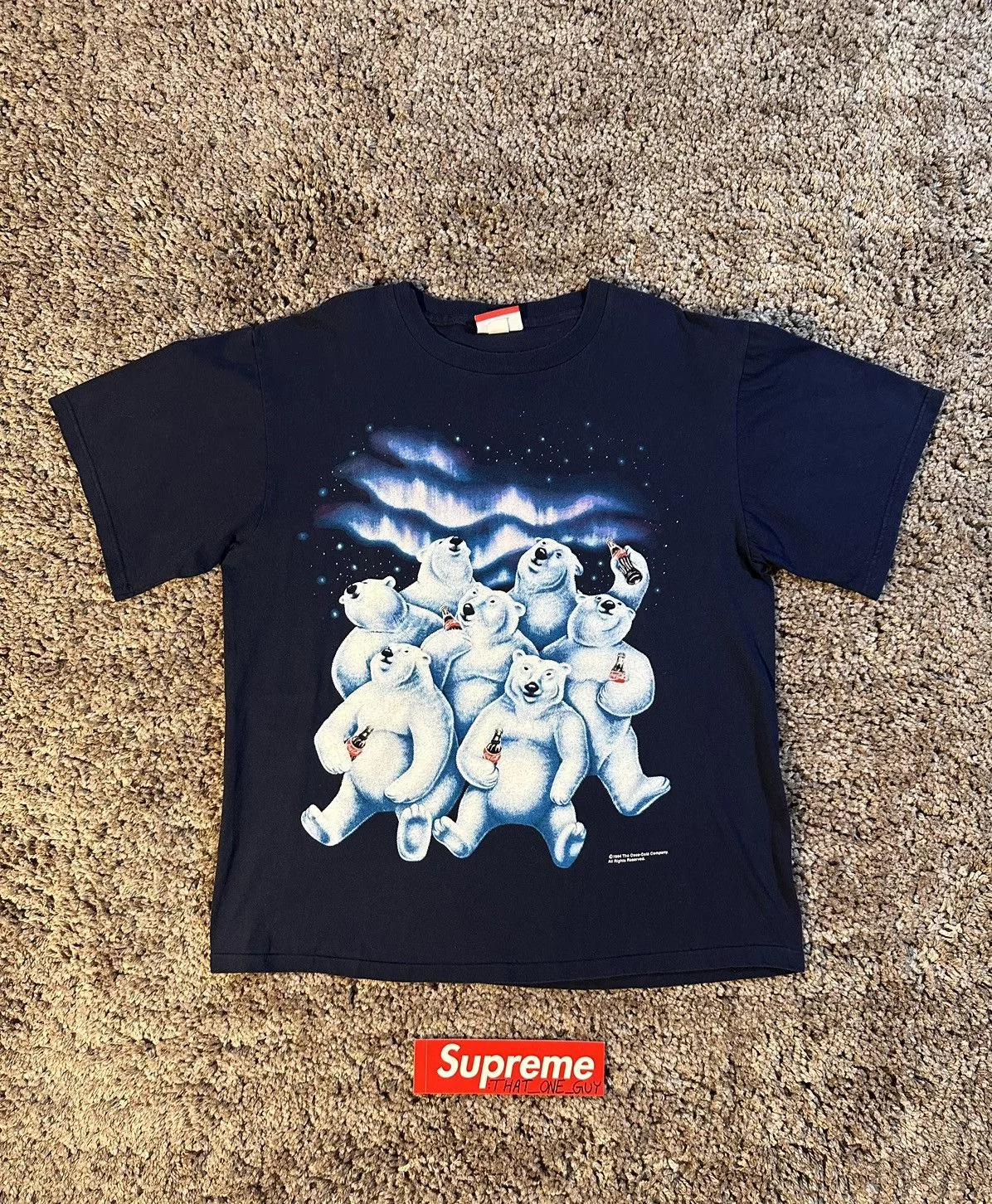Coca Cola Short Sleeve T Shirts Coca Cola × Vintage Coca-cola Polar Bears Coke Shirt XL 1994 Vintage Black Streetwear