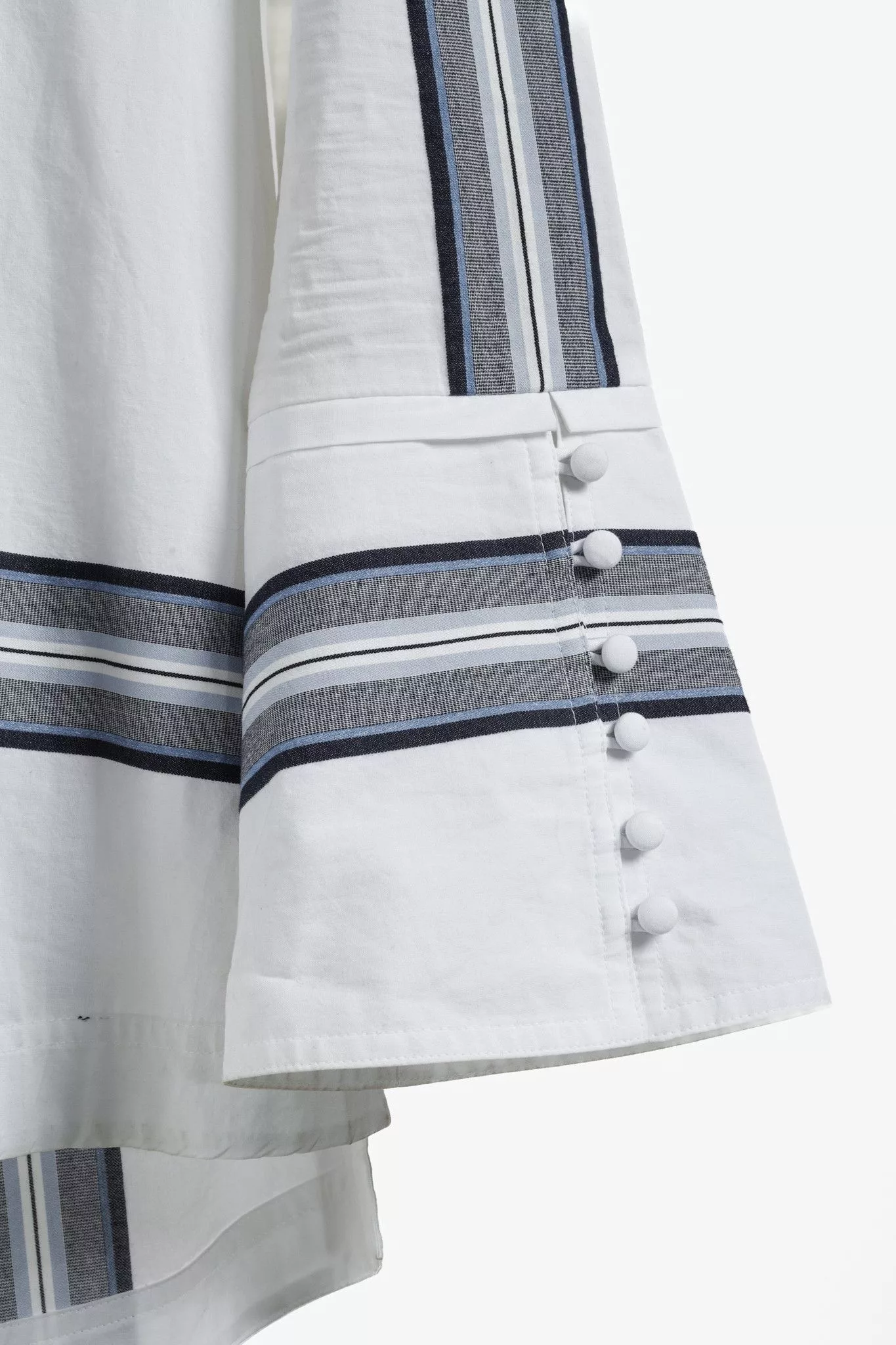 Derek Lam 10 Crosby Blouses Derek Lam 10 Crosby Derek Lam White Cotton Button Down w/ Blue Striped P Multi
