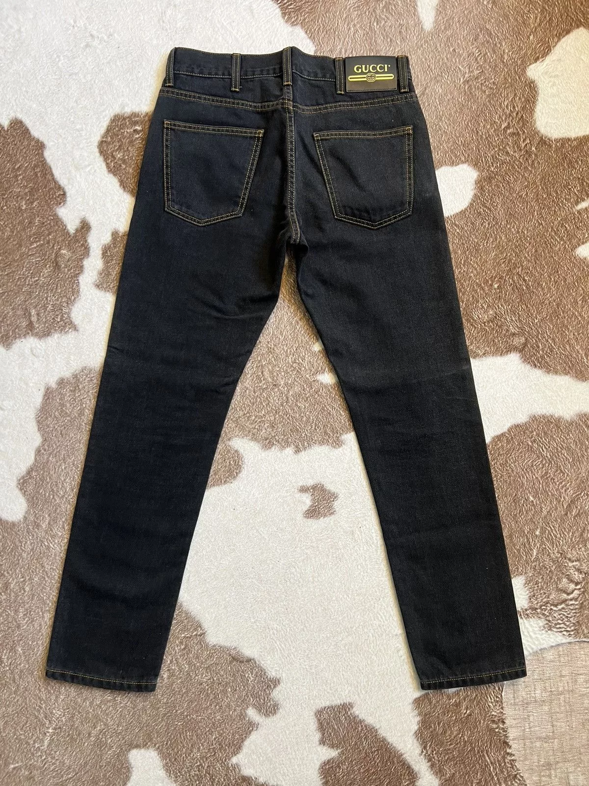 Gucci Denim black embroidered gucci jeans
