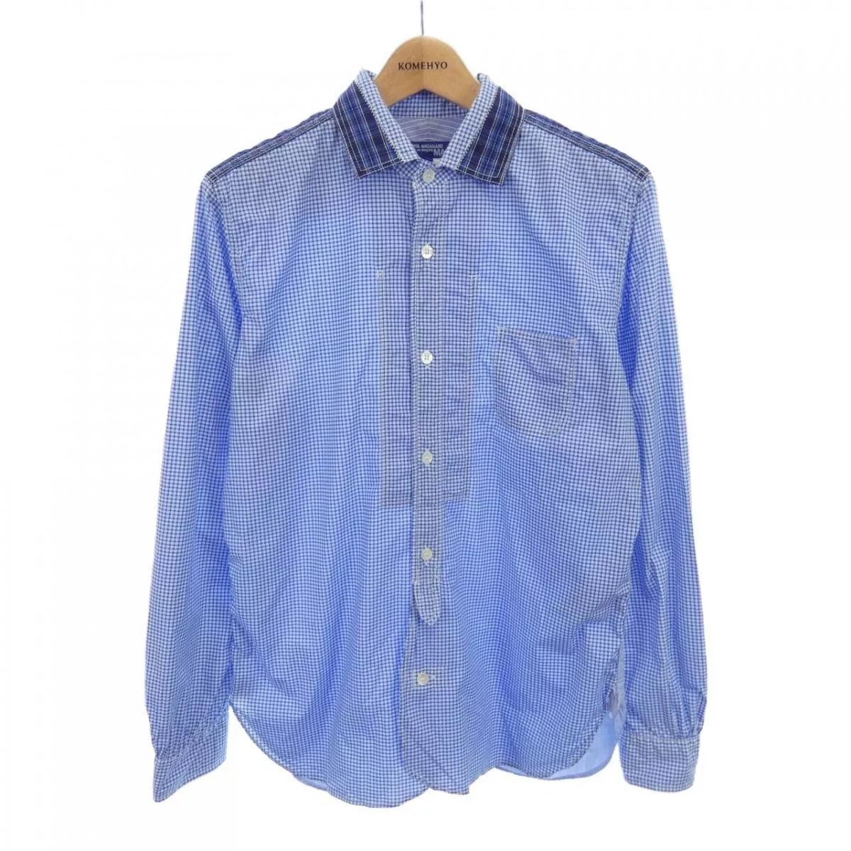 Junya Watanabe Shirts Button Ups Junya Watanabe Shirt Check Switching Long Sleeve Blue