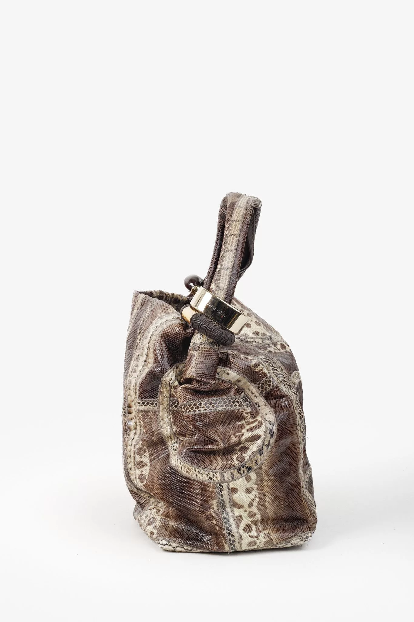 Jimmy Choo Handle Bags Jimmy Choo Snakeskin Patchwork Bangle Bag Multi