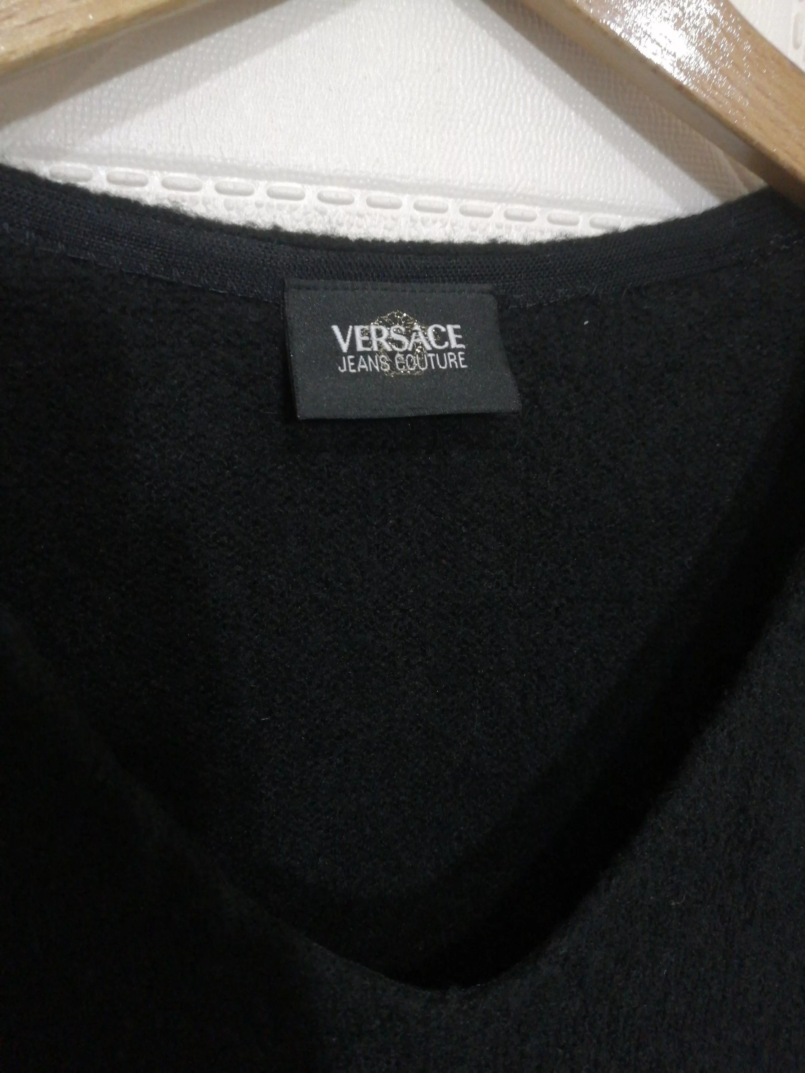 Designer Bodysuits Designer × Versace Versace Black long sleeve crop top