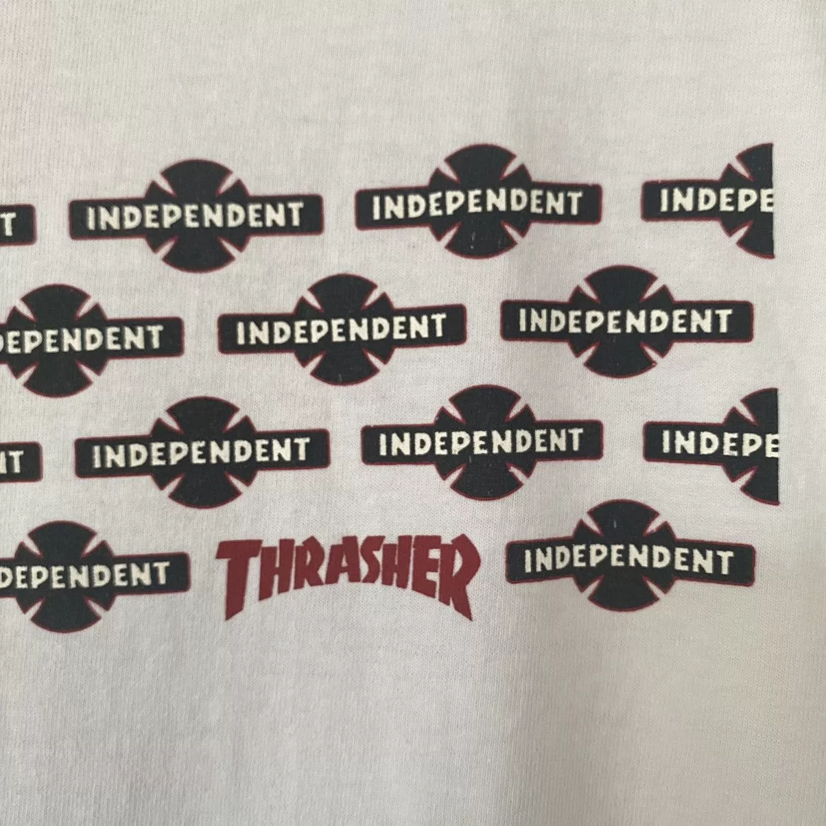 Independent Truck Co. Short Sleeve T Shirts Independent Truck Co. × Thrasher Independen Truck x Thrasher Pentagram Skategoat Cross Shirt White