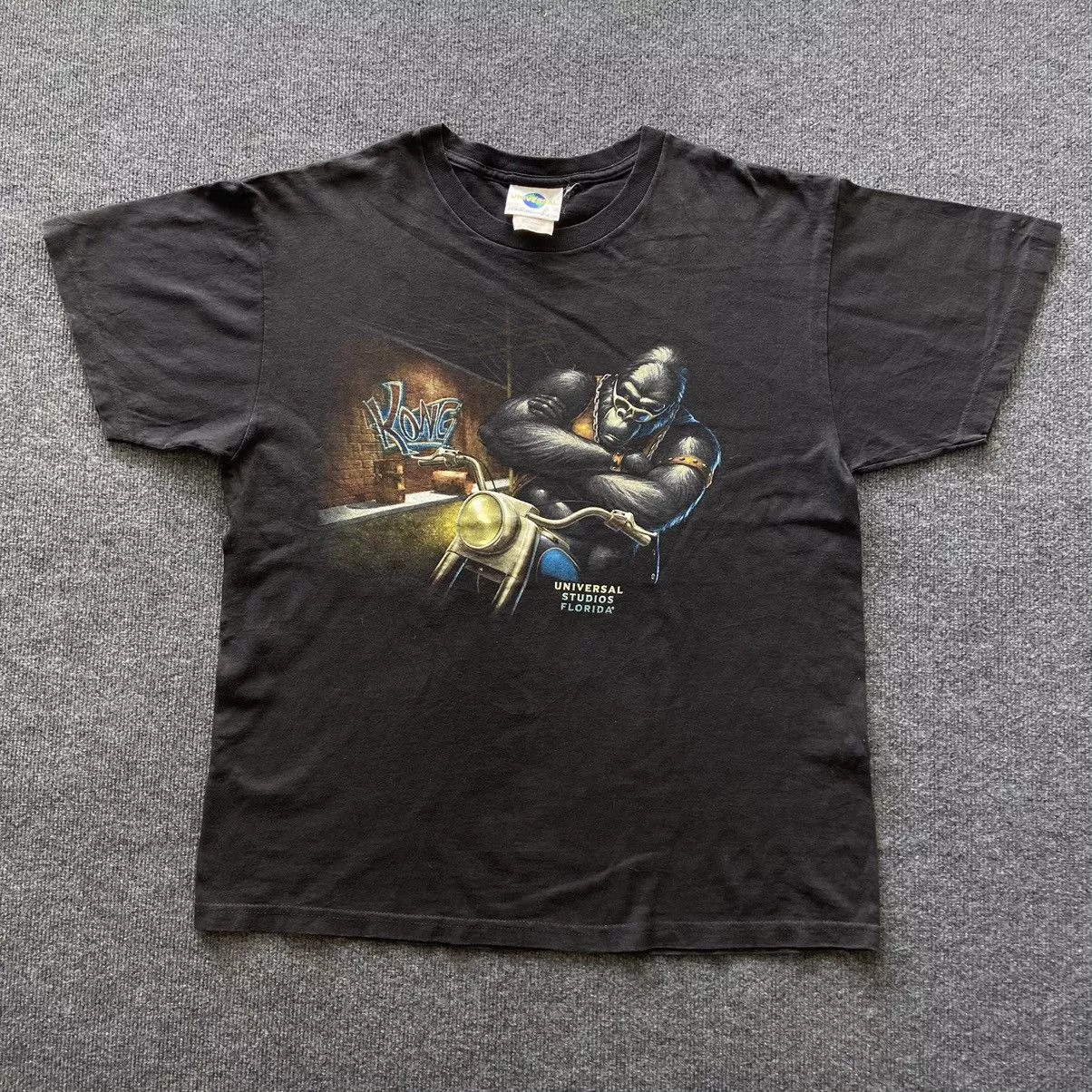 Universal Studios Short Sleeve T Shirts Universal Studios × Vintage King Kong Universal Studios American Movie Tshirt Black