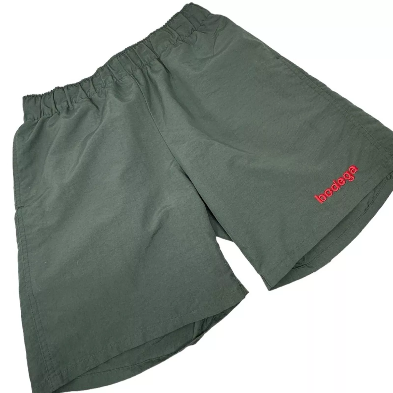 Bodega Swimwear Bodega × Vintage Bodega Swim Trunks Logo Embroidered Board Shorts Green SML Streetwear