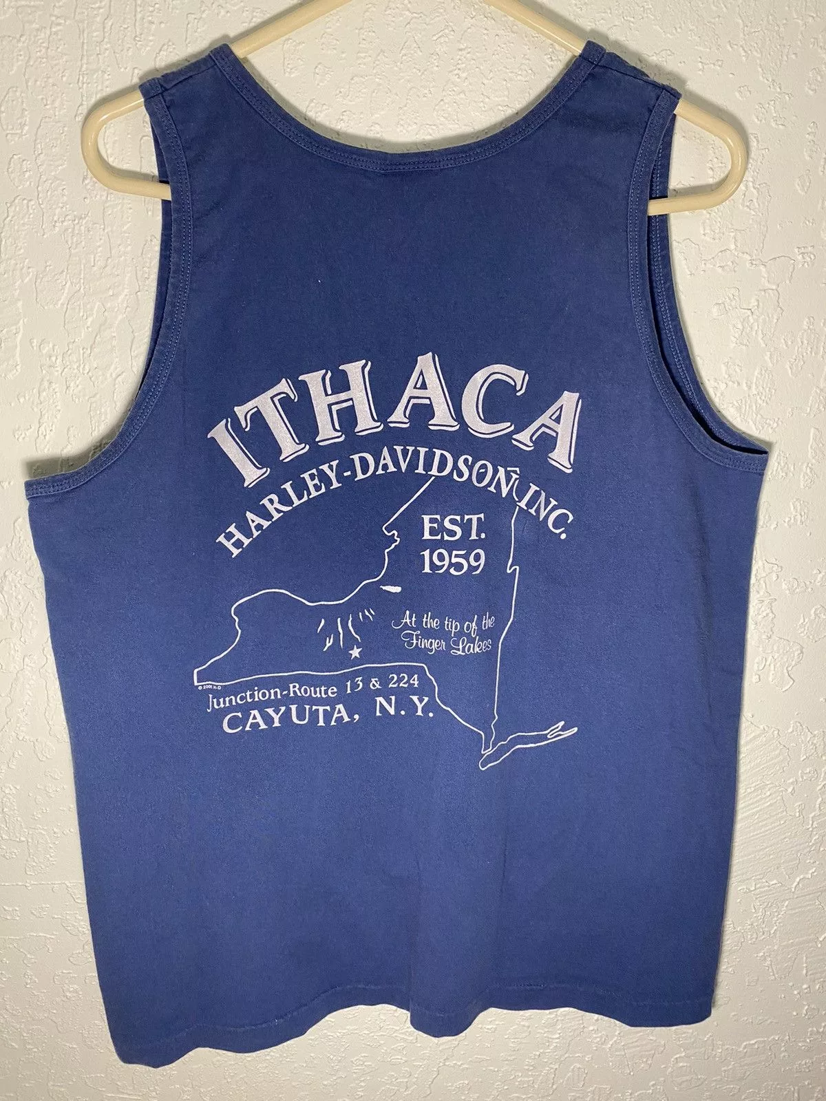 Harley Davidson Tank Tops Sleeveless Harley Davidson Break Loose Chain Barbwire Tank Ithaca Blue