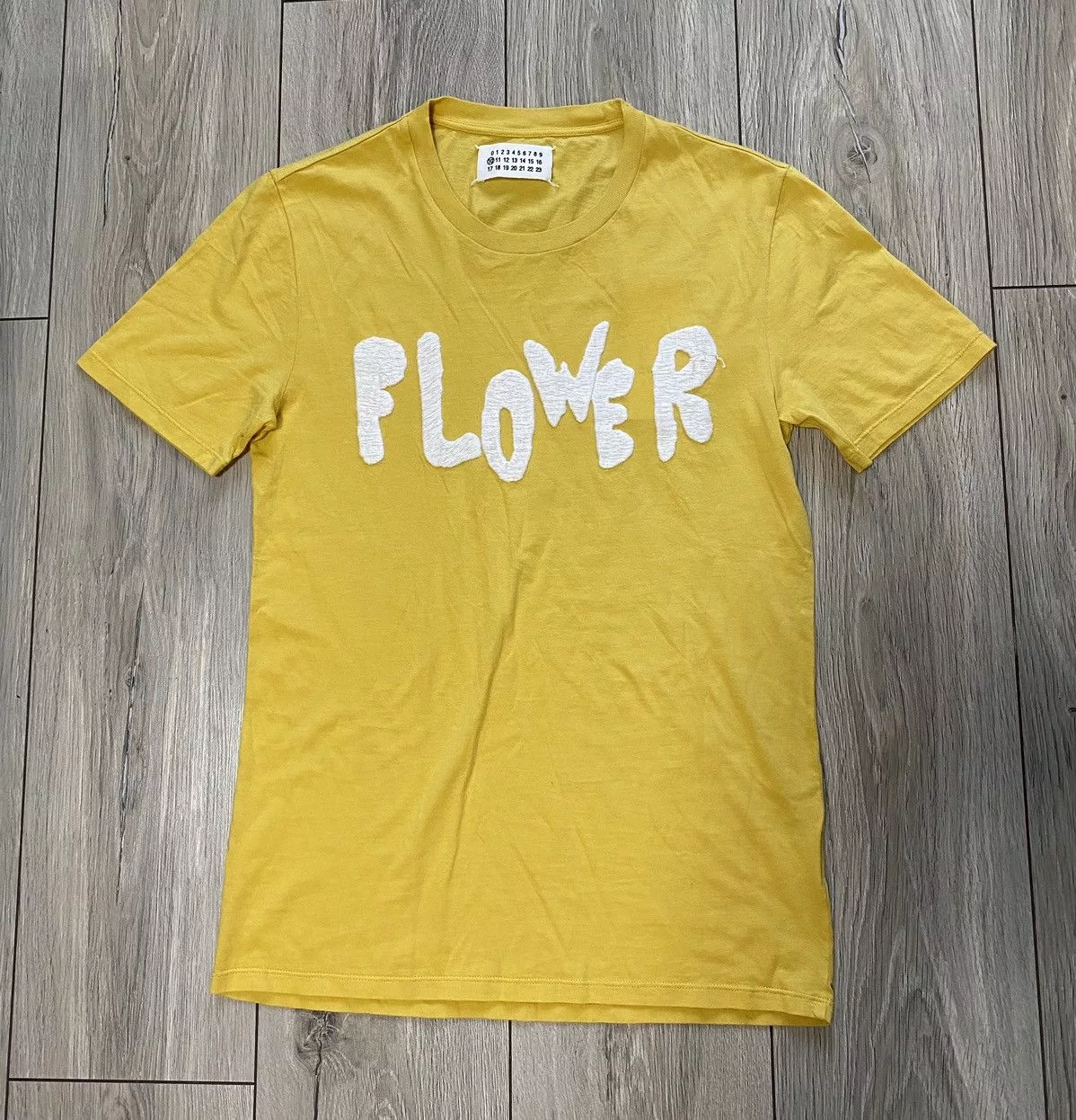 Maison Margiela Short Sleeve T Shirts Maison Margiela Maison Martin Margiela S/S 2007 Flower T Shirt Tee NWT MMM Yellow
