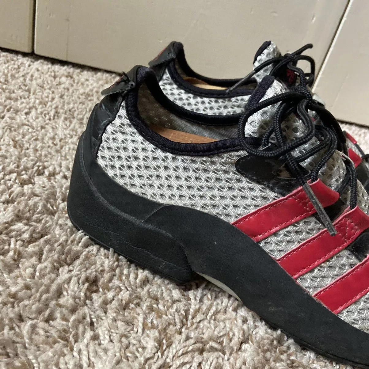 Adidas Low Top Sneakers Adidas × Vintage Vintage Y2K Adidas Mesh Leather Aqua Terrain Shoes Hiking Gray