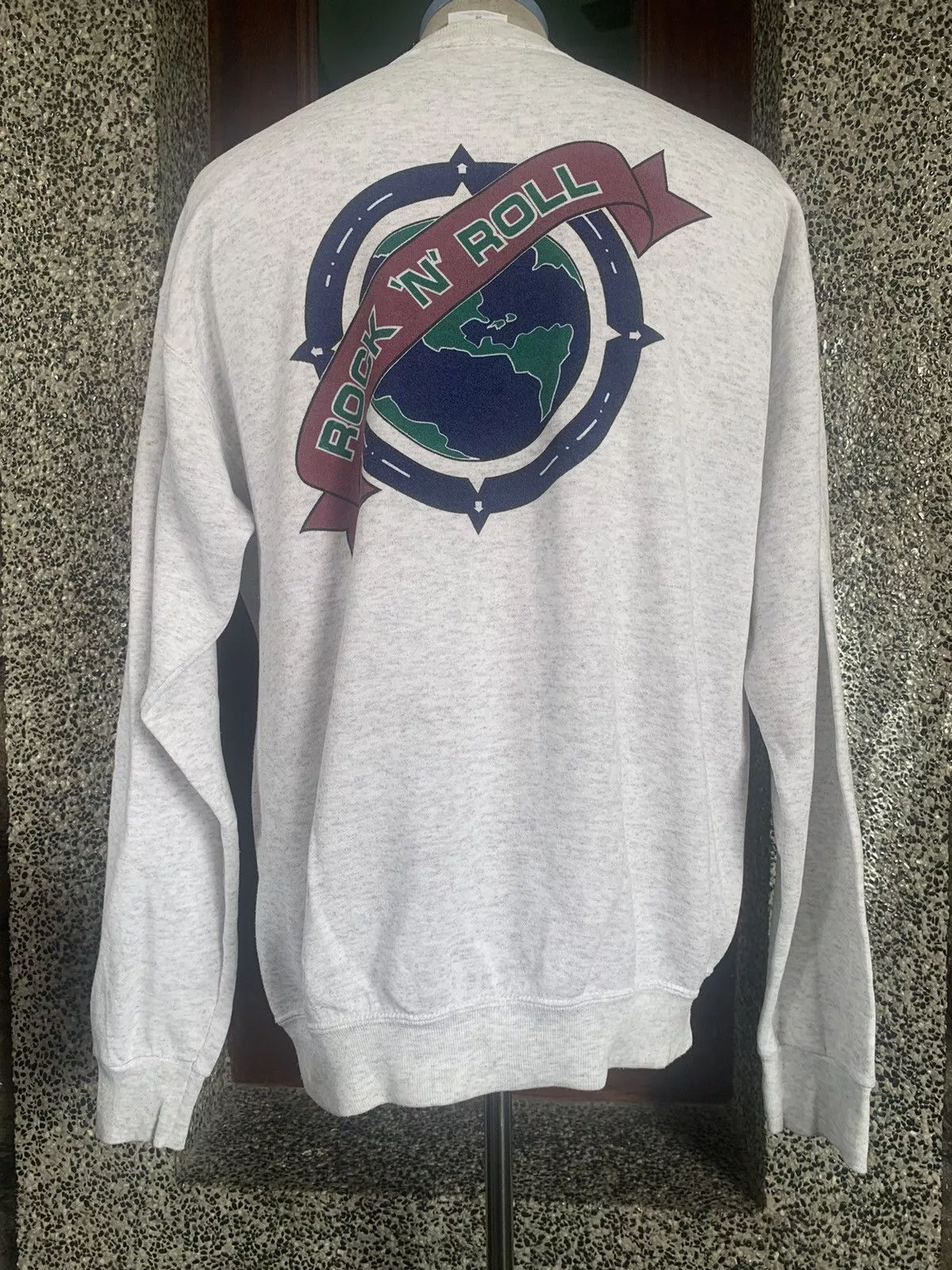 Hard Rock Cafe Sweatshirts Hoodies Hard Rock Cafe × Vintage Vintage 90s Hard Rock Cafe New York Sweatshirt Gray Streetwear