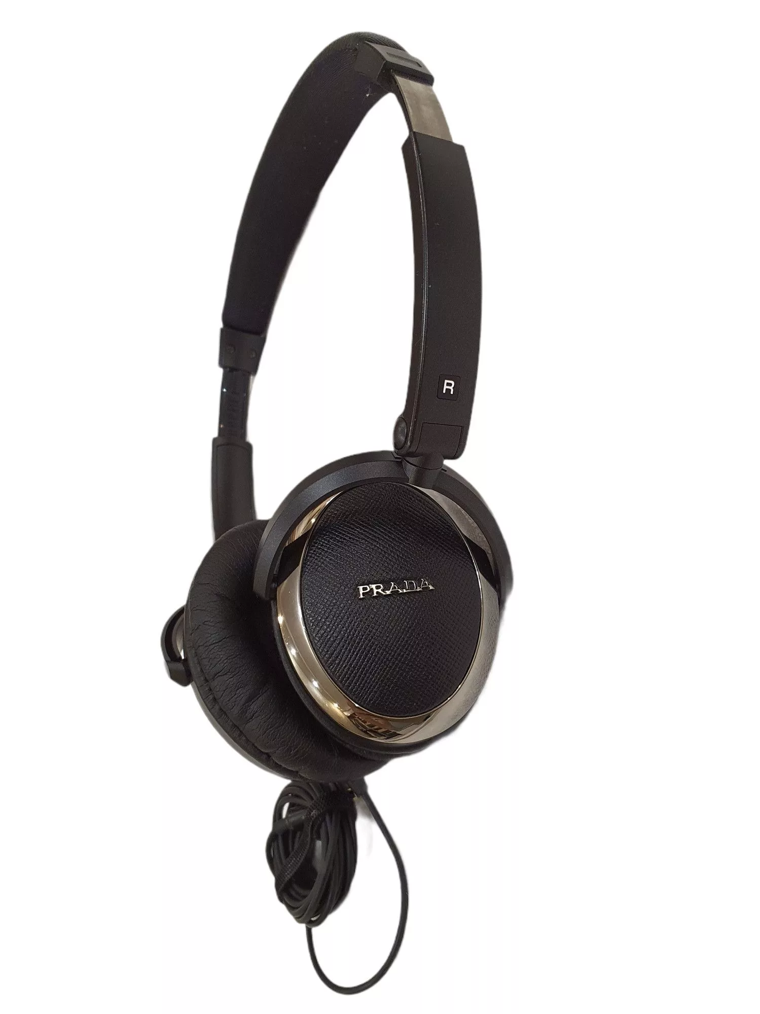 Prada Miscellaneous Prada NEW Saffiano Leather Headphones Black