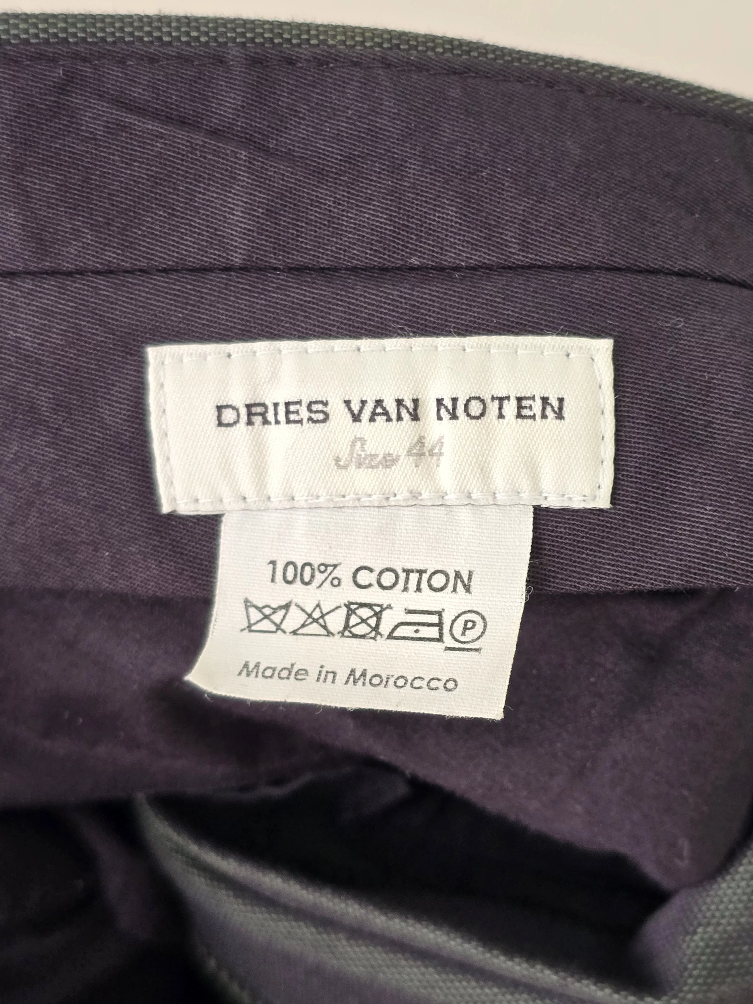 Dries Van Noten Pants Dries Van Noten Cuffed Cotton Pants Green