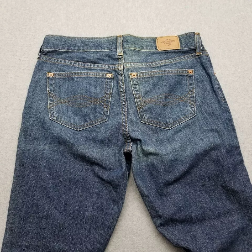 Abercrombie & Fitch Jeans Womens 6 Denim Flared Button 32x31 Blue