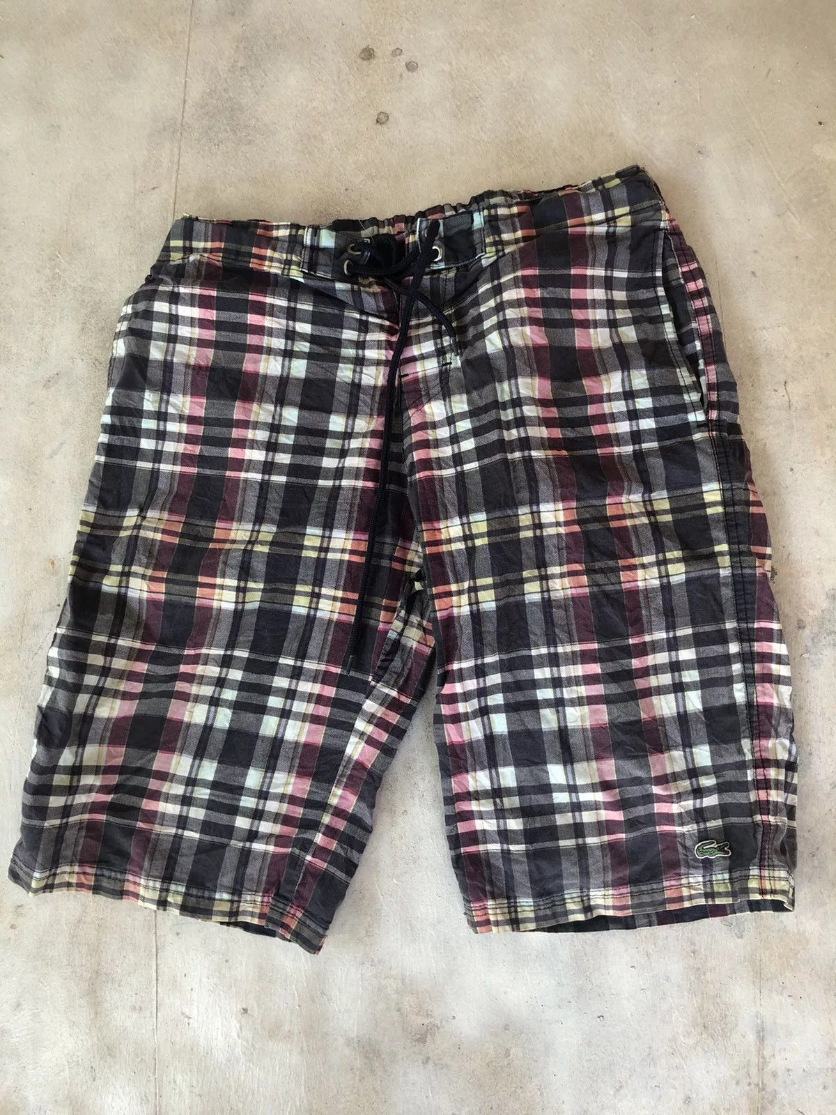 Lacoste Shorts Lacoste short tartan motif Japanese style Blue Streetwear