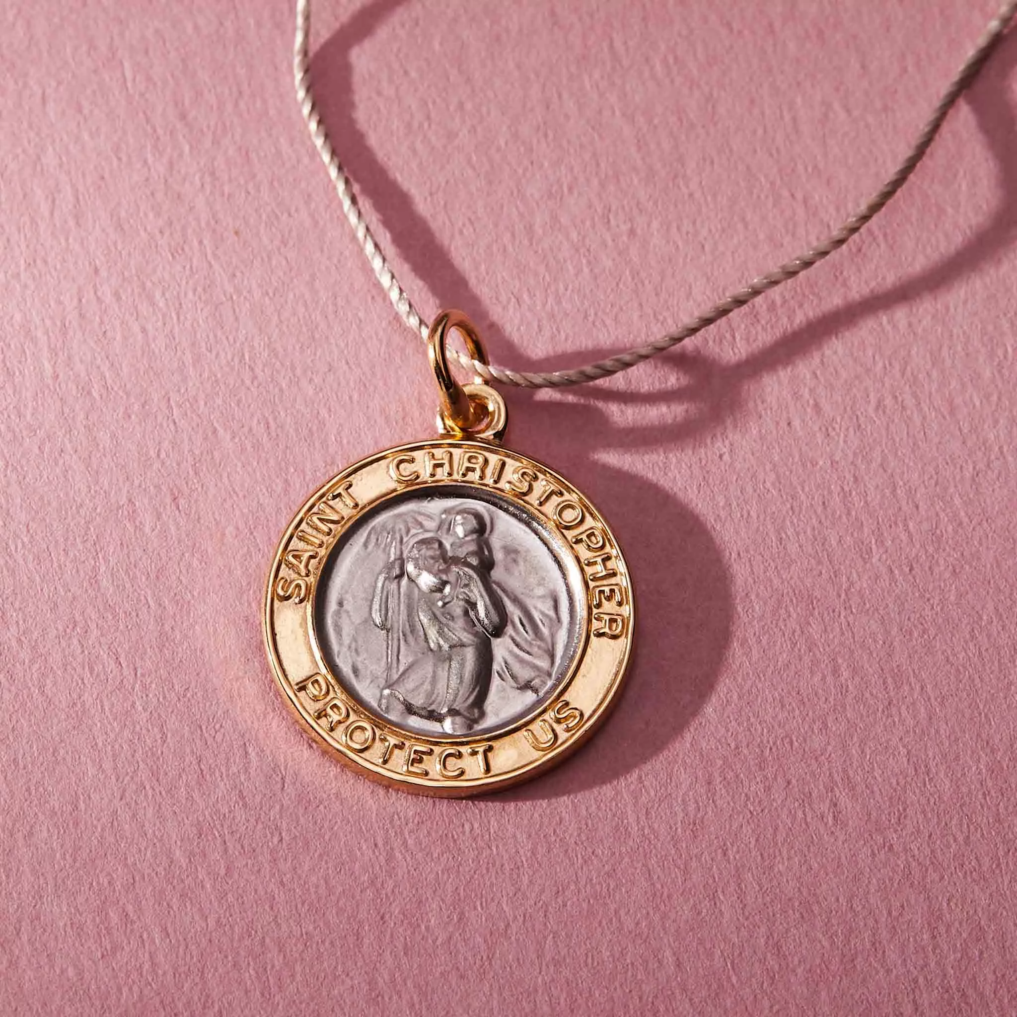 Saint Christopher Protection Silk Slider Necklace