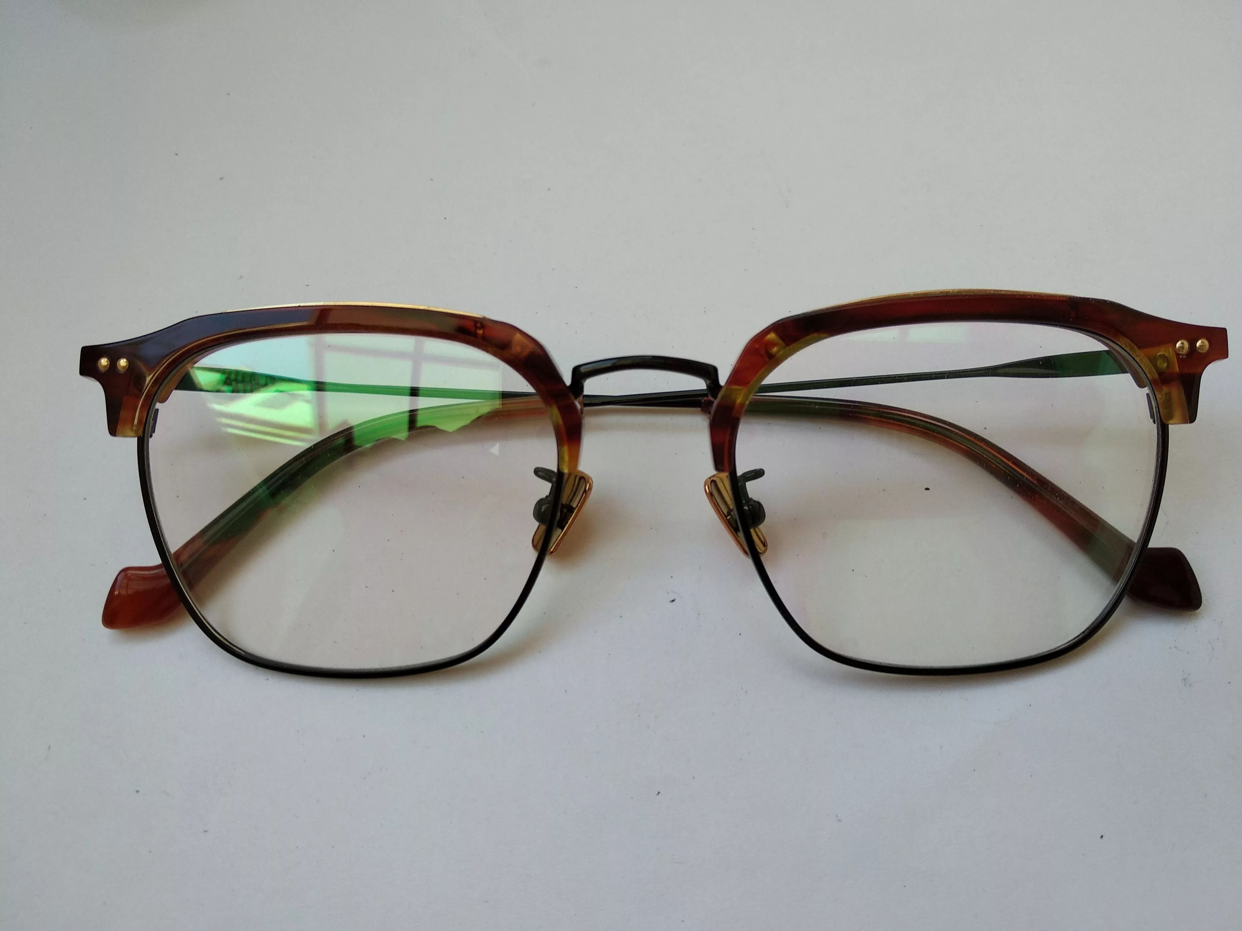 Other Glasses Other Mod Malcolm X Brown Gold Eyeglasses Frame Multi