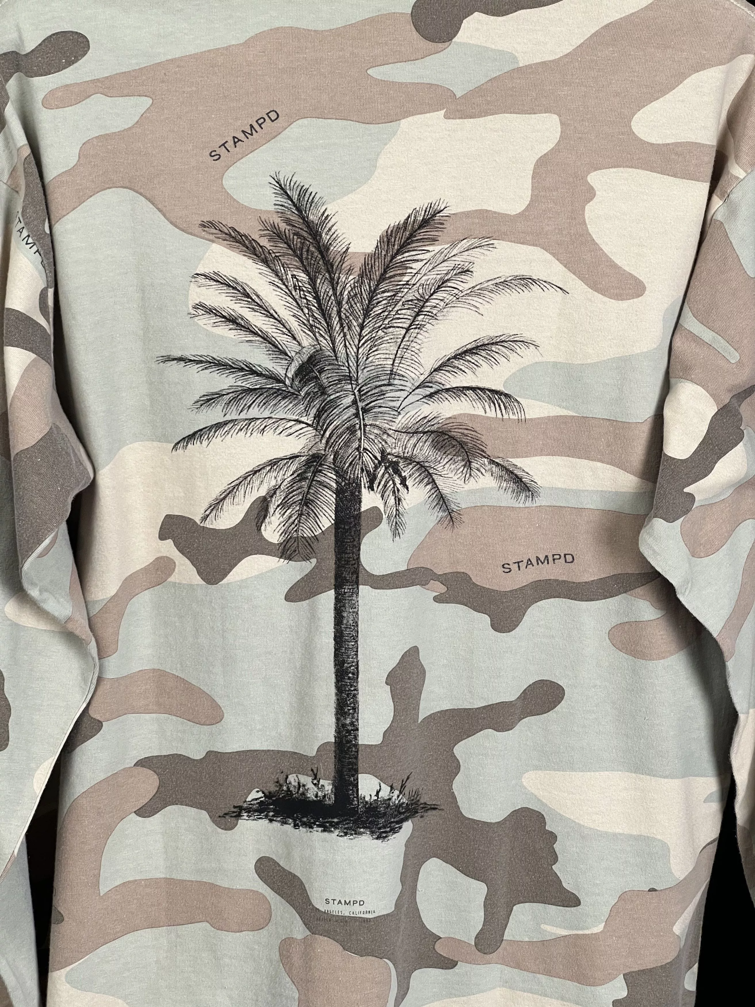 Stampd Long Sleeve T Shirts STAMPD CAMO PALM RELAXED LS TEE Size M Multi