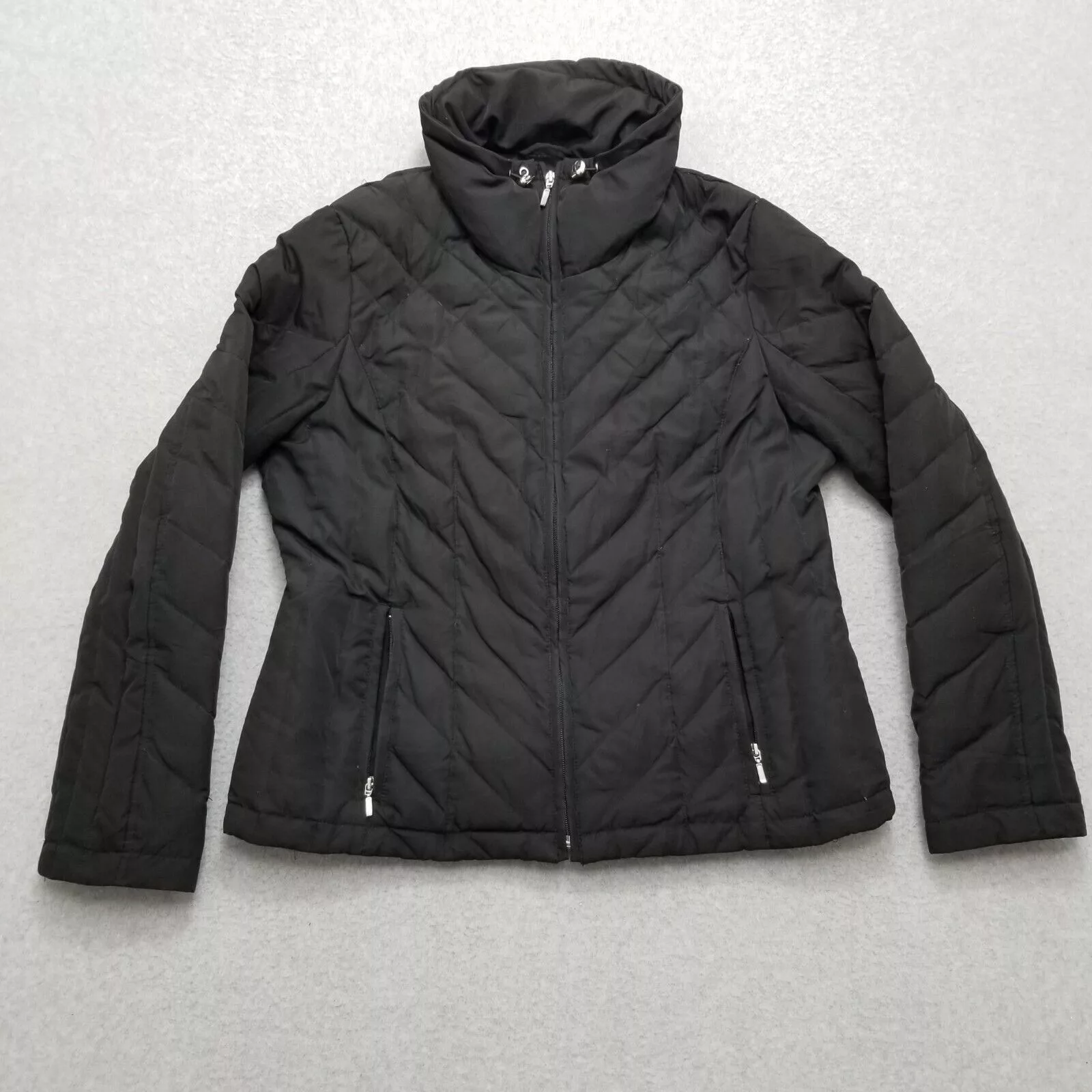 Nine West Jackets Nine West Puffer Jacket Womens Large Zip Pockets Duck Down Black