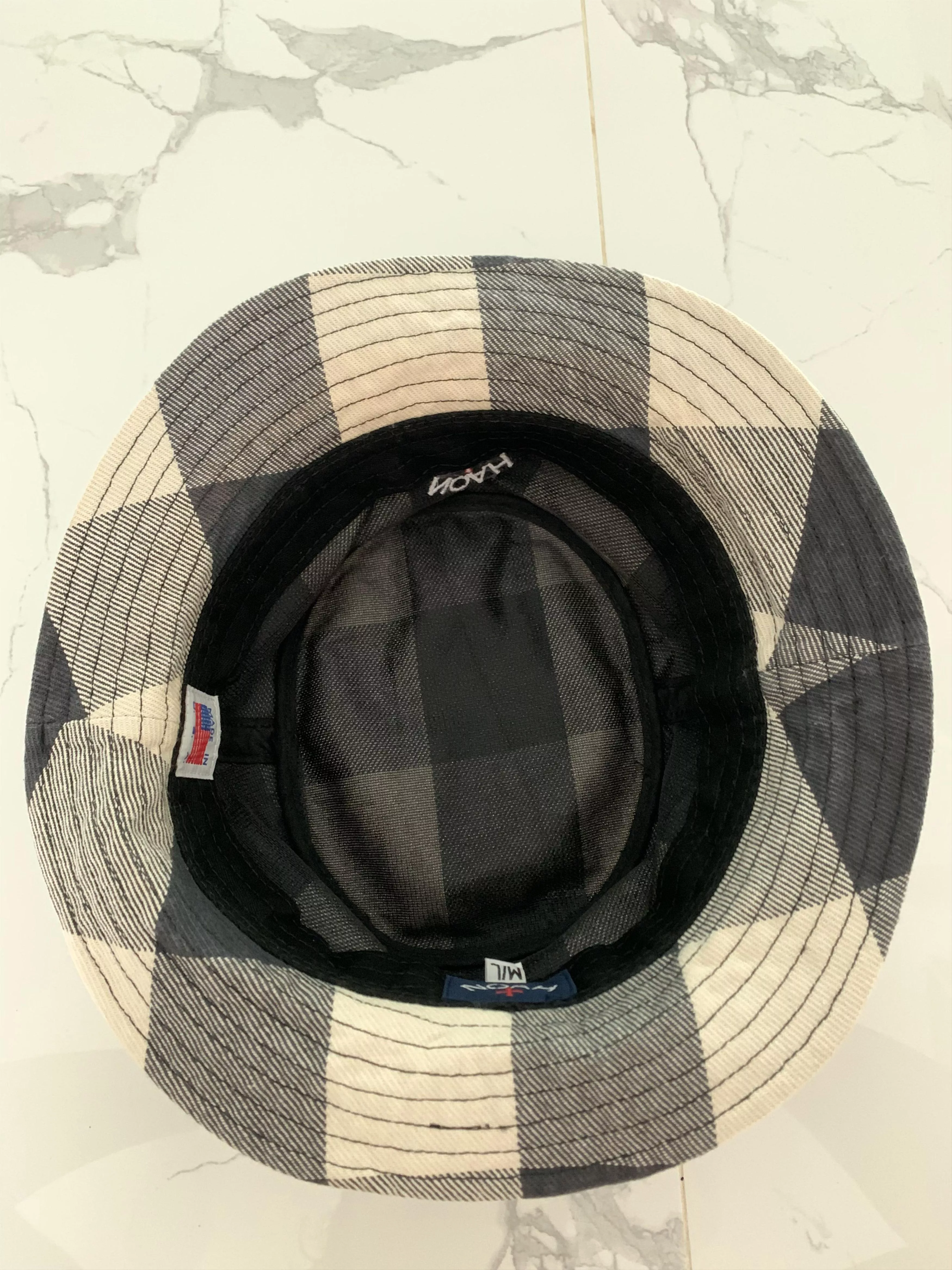 Noah Hats Noah Denim Plaid Crusher Bucket Hat Gray