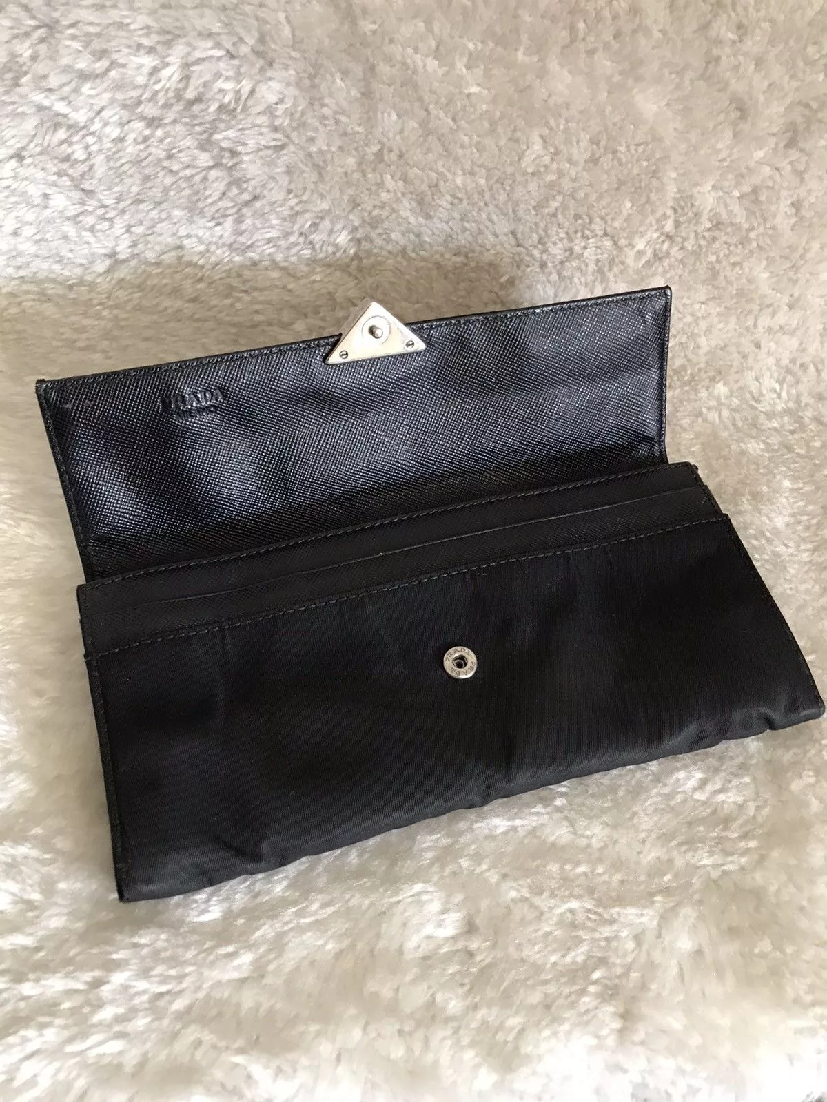 Prada Wallets Prada × Vintage PRADA Wallet Black Nylon Leather