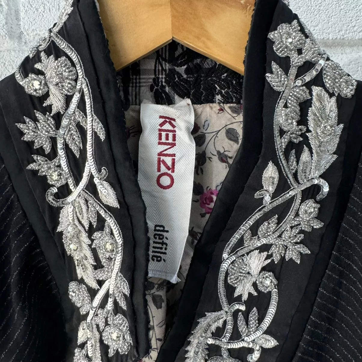 Kenzo Blazers Kenzo Defile Embroidery Blazer Black