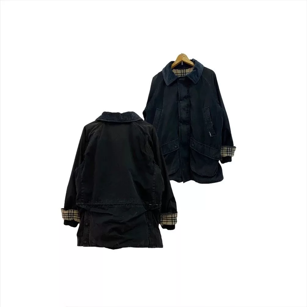 Burberry Light Jackets Burberry × Vintage SUN FADDED VINTAGE BURBERRY LONDON DISTRESSED JACKET Black