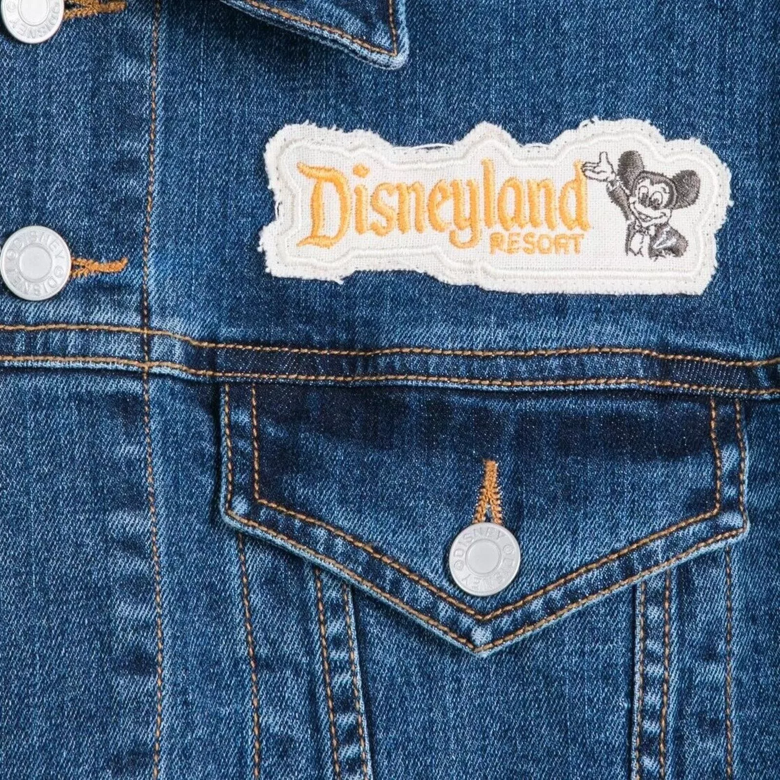 Disney Light Jackets Disney Mickey Denim Jean Jacket with Embroidered Patch Blue