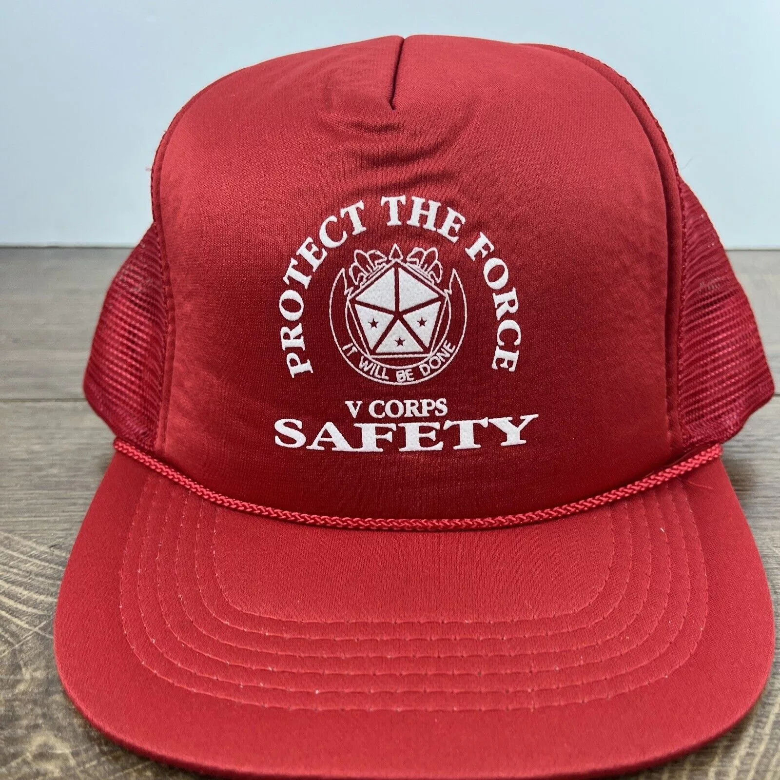 Other Hats Other Protect the Force Hat Safety Hat Snapback Red Adjustable Hat