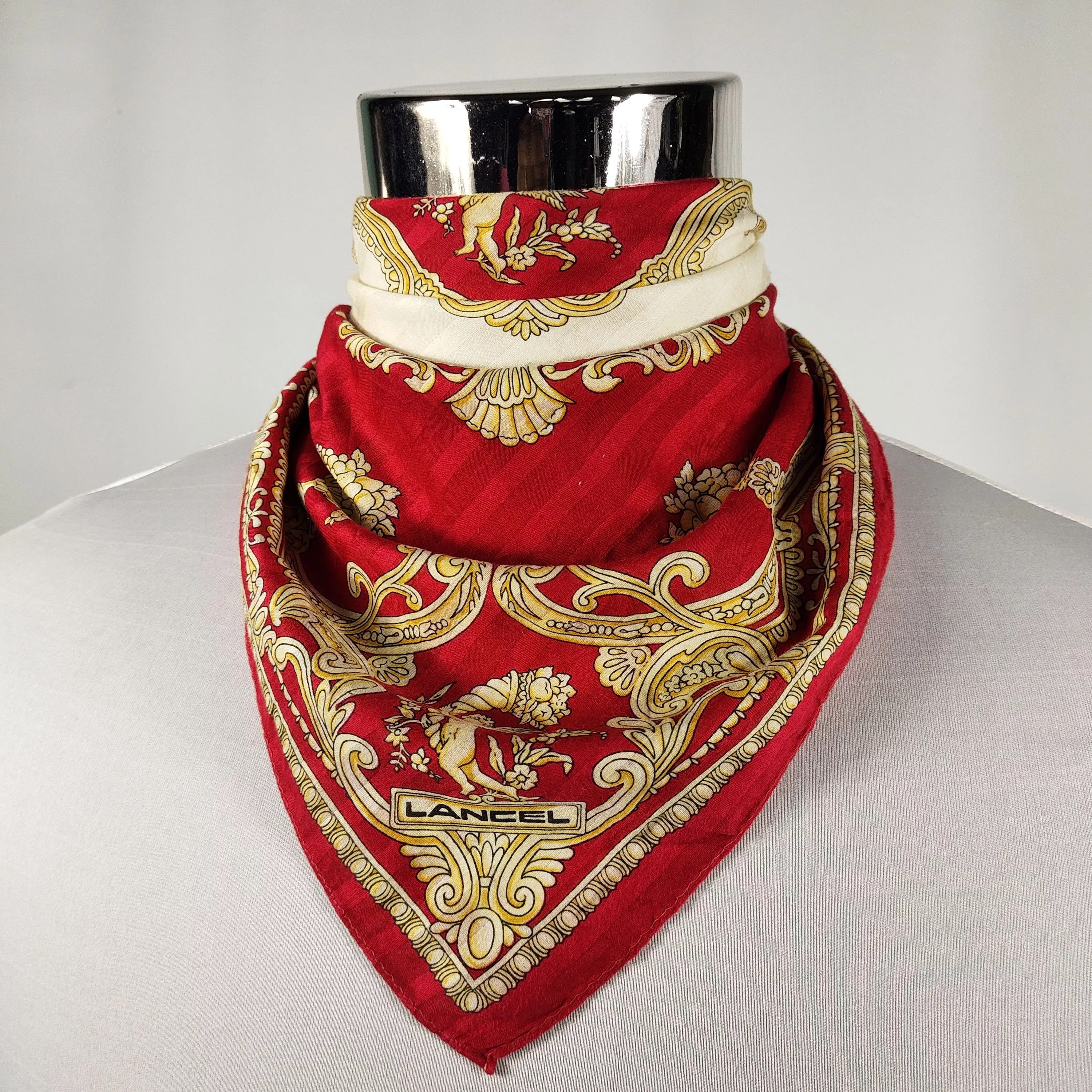 Lancel Ties Pocketsquares Lancel × Vintage Lancel Handkerchief / Neckerchief / Bandana FZ671 Multi