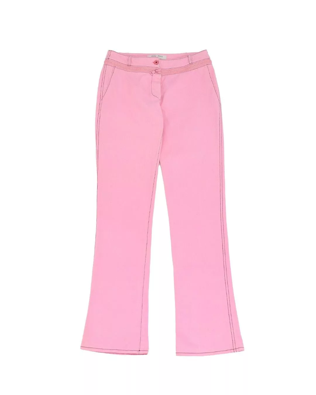 Miu Miu Pants Miu Miu S/S2000 Zipper Waist Pants in Pink