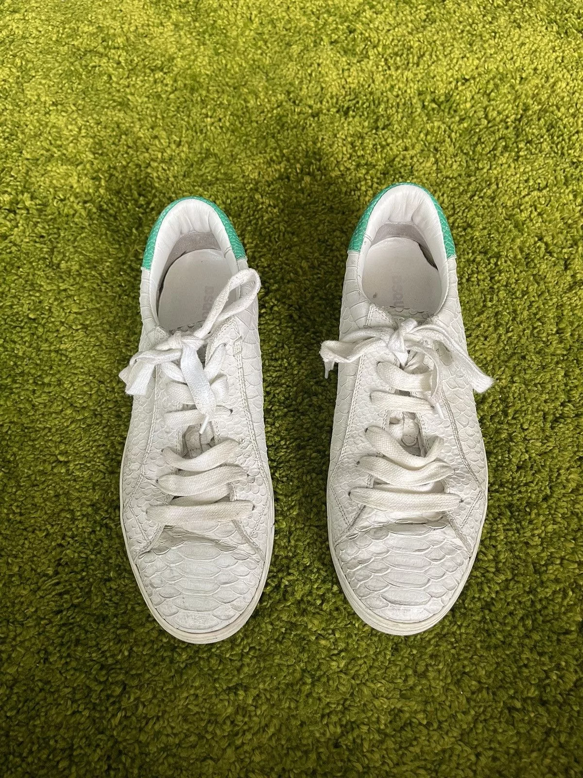 Designer Low Top Sneakers Designer × Dsquared2 🐍 Dsquared2 snakeskin phyton pattern sneakers White Avant-Garde