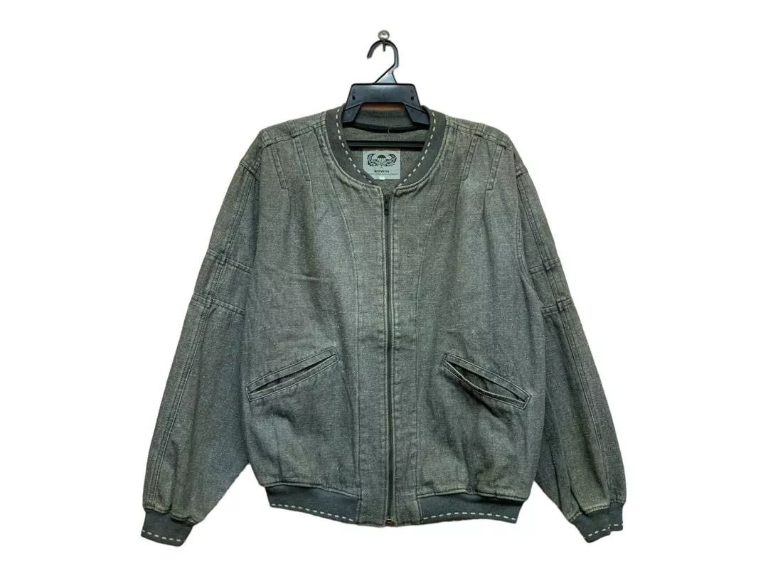 Edwin Denim Jackets Edwin × Japanese Brand Edwin Denim Zipper Jackets Gray Streetwear