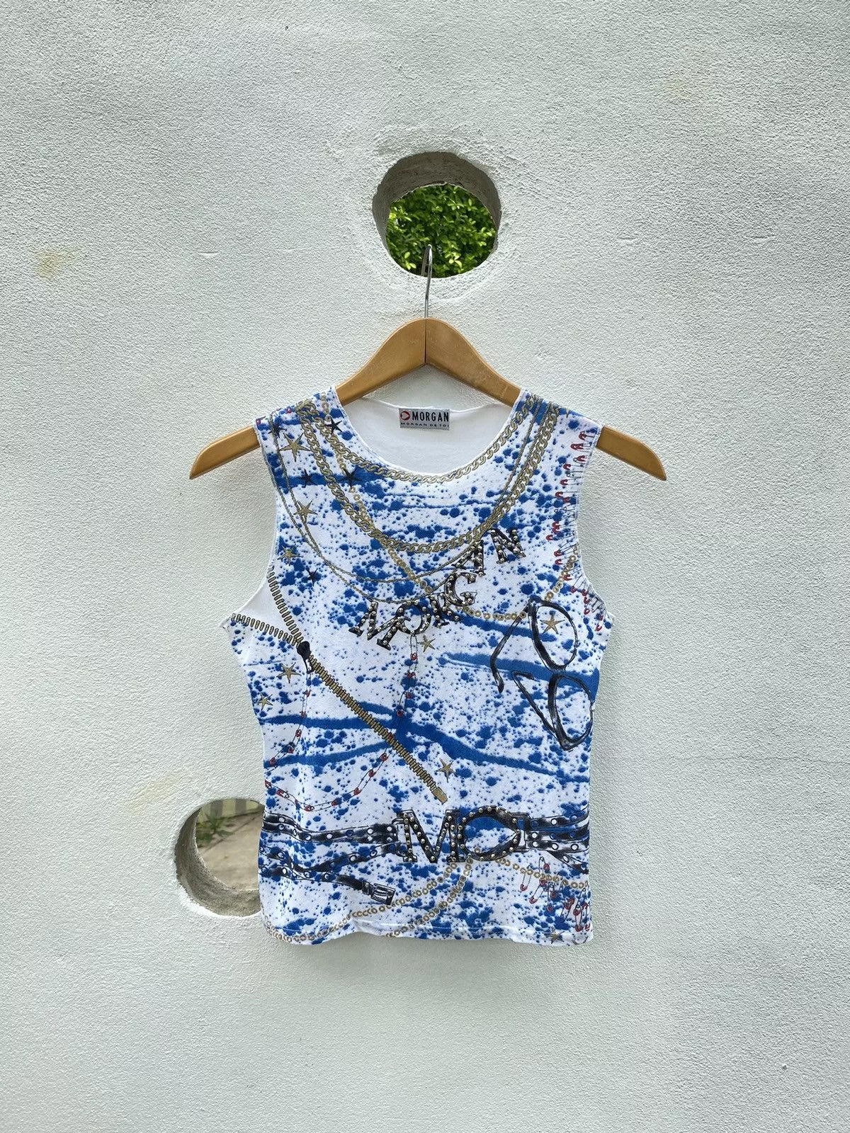 Morgano Blouses Morgano Morgan Y2K printed top Blue