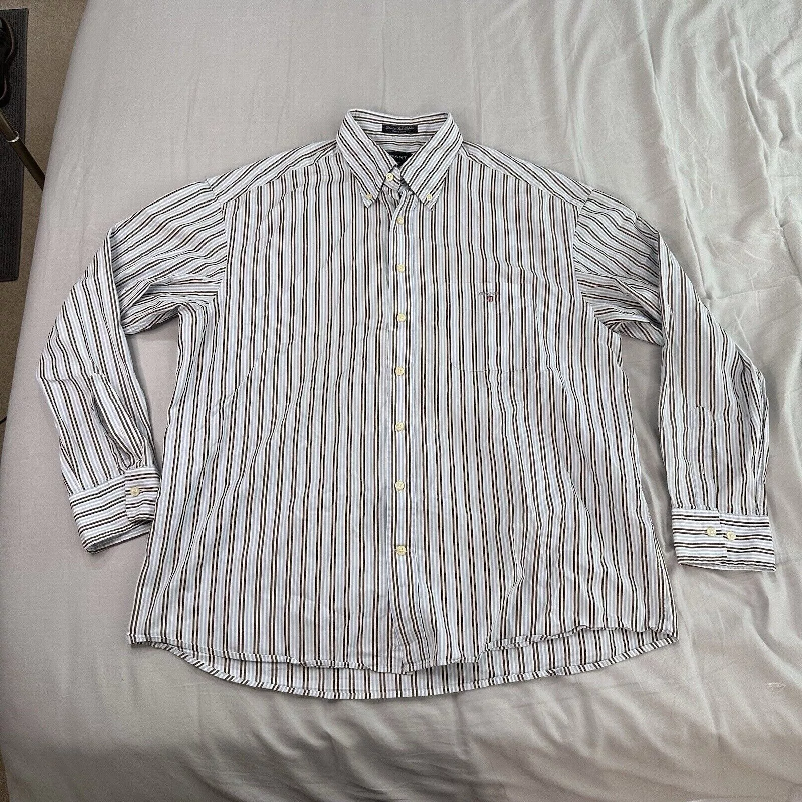 Gant Shirts Button Ups Gant Button Down Shirt Liberty Bell Poplin 2XL Long Sleeve Blue