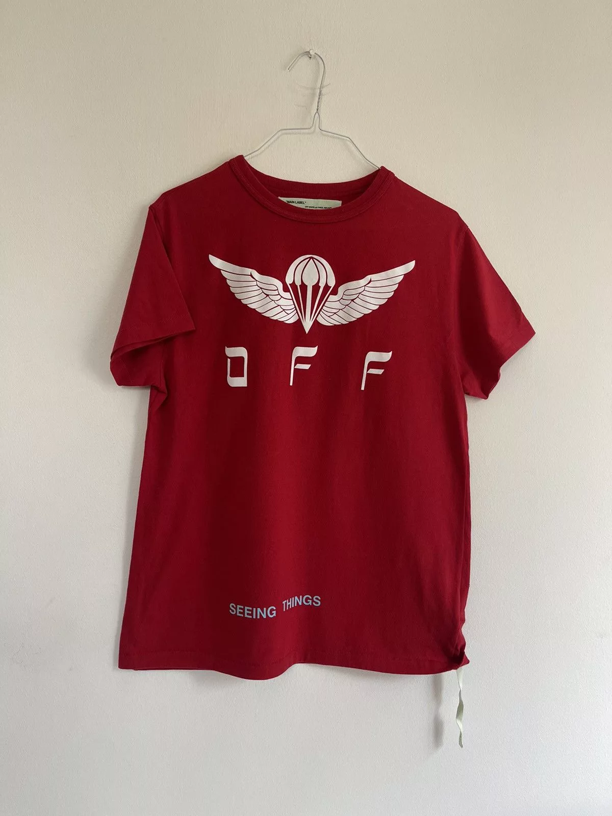 Off-White Short Sleeve T Shirts Off-White Off white parachute TEE Red