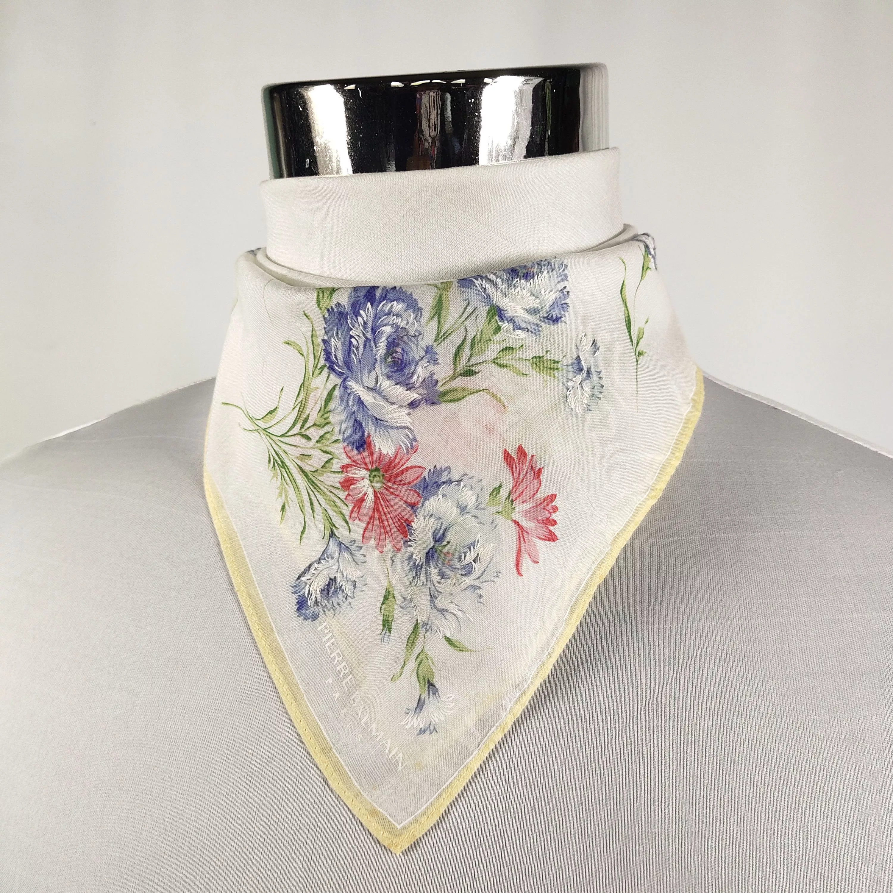 Pierre Balmain Ties Pocketsquares Pierre Balmain × Vintage Pierre Balmain Handkerchief / Neckerchief / Bandana FZ687 Multi