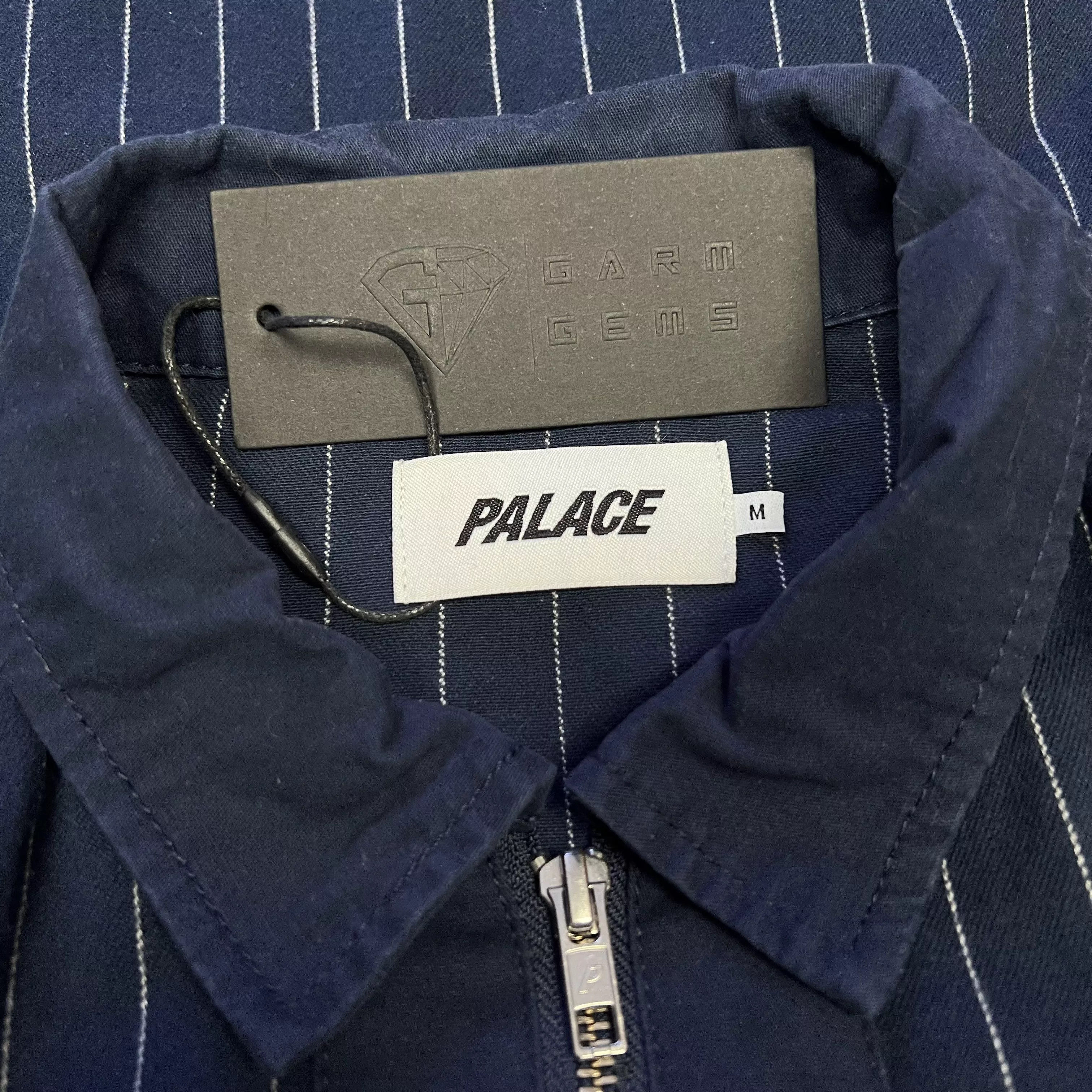 Palace Light Jackets Palace Pinstripe Zip Shirt Blue