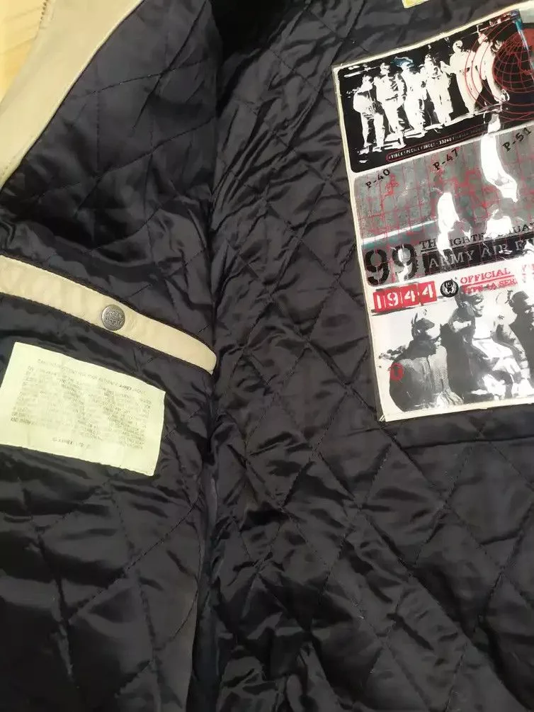 Avirex Leather Jackets AVIREX NYC LIMITED EDITION VARSITY 1941-2000 LEATHER JACKET Gray Sportswear