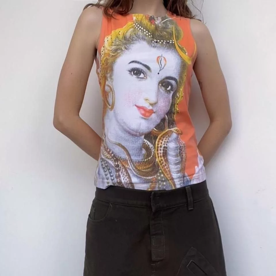 Moschino Tank Tops moschino jeans top Orange
