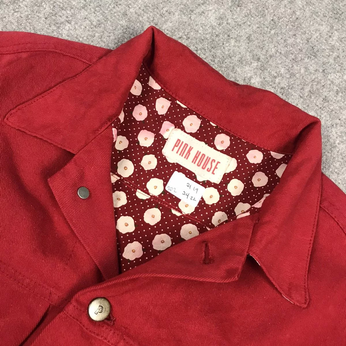 Japanese Brand Denim Jackets Japanese Brand × Pink House PINK HOUSE TYPE 2 STYLE DOUBLE POCKET JACKET Red