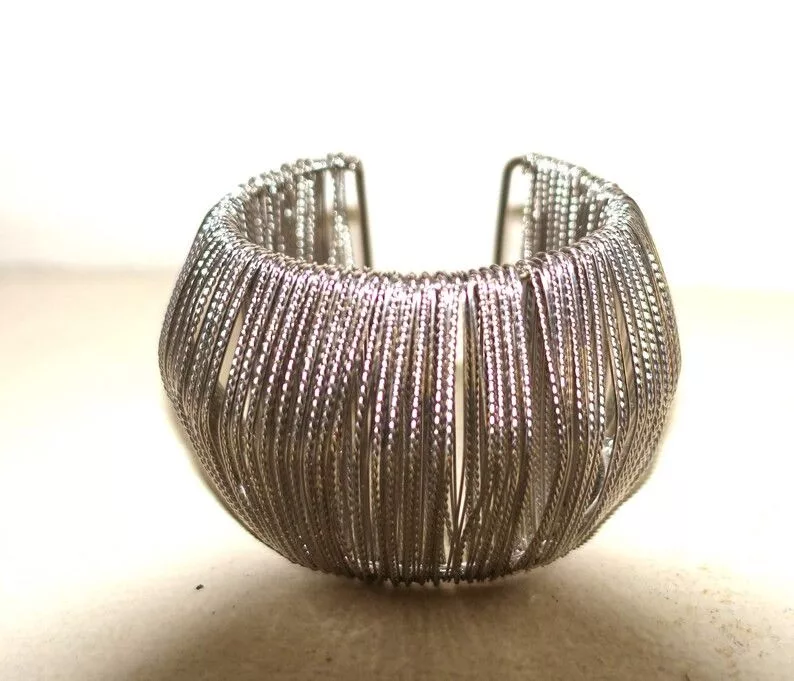 Other Bracelets Other Silver tone Multiple String Cuff Bracelet
